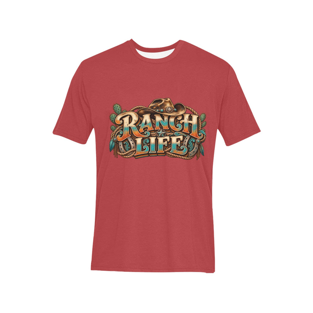 Ranch Life Men’s T-Shirt  Vintage Western Cowboy Ranch Graphic Tee