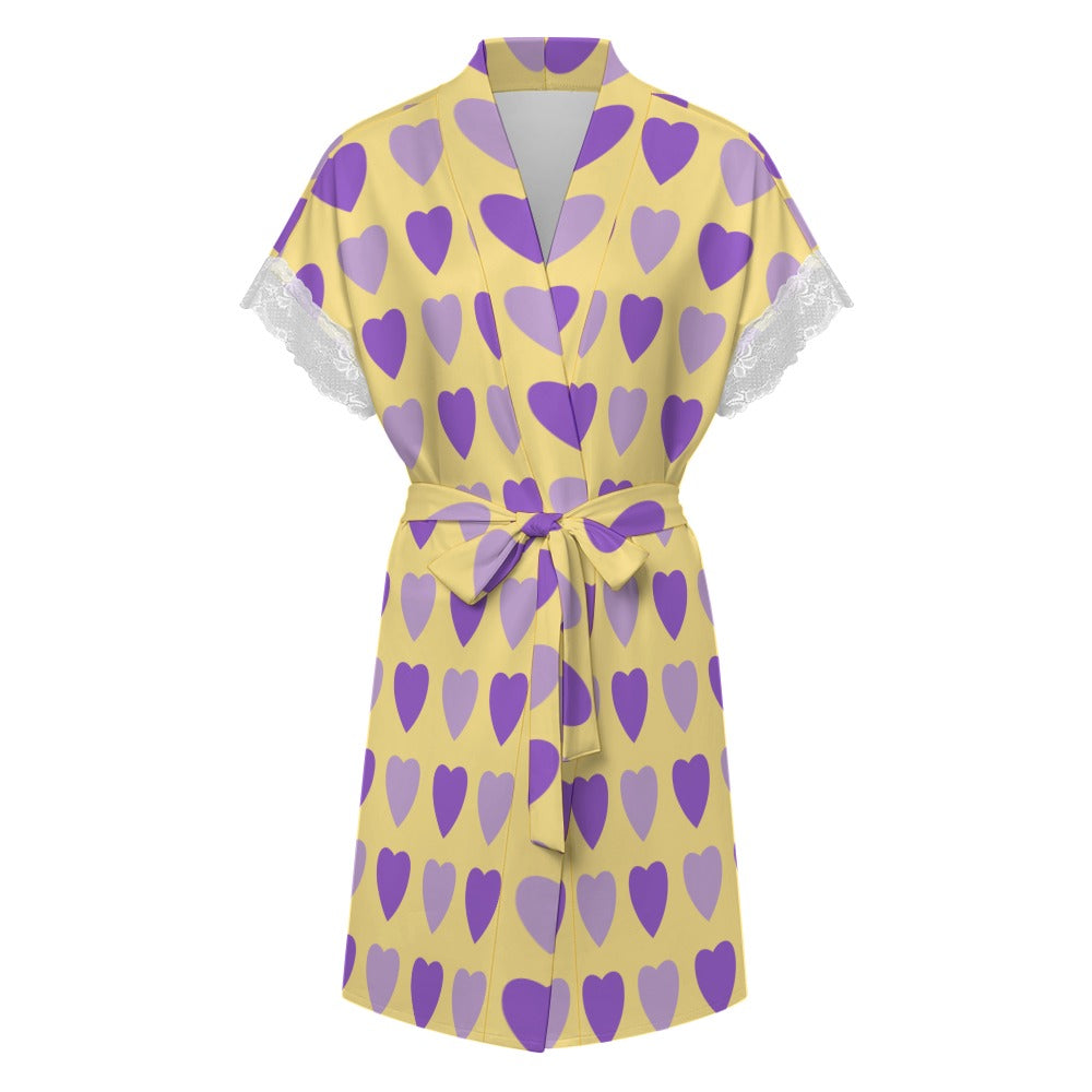 Women's Lace-Trimmed Kimono Robe Collection
