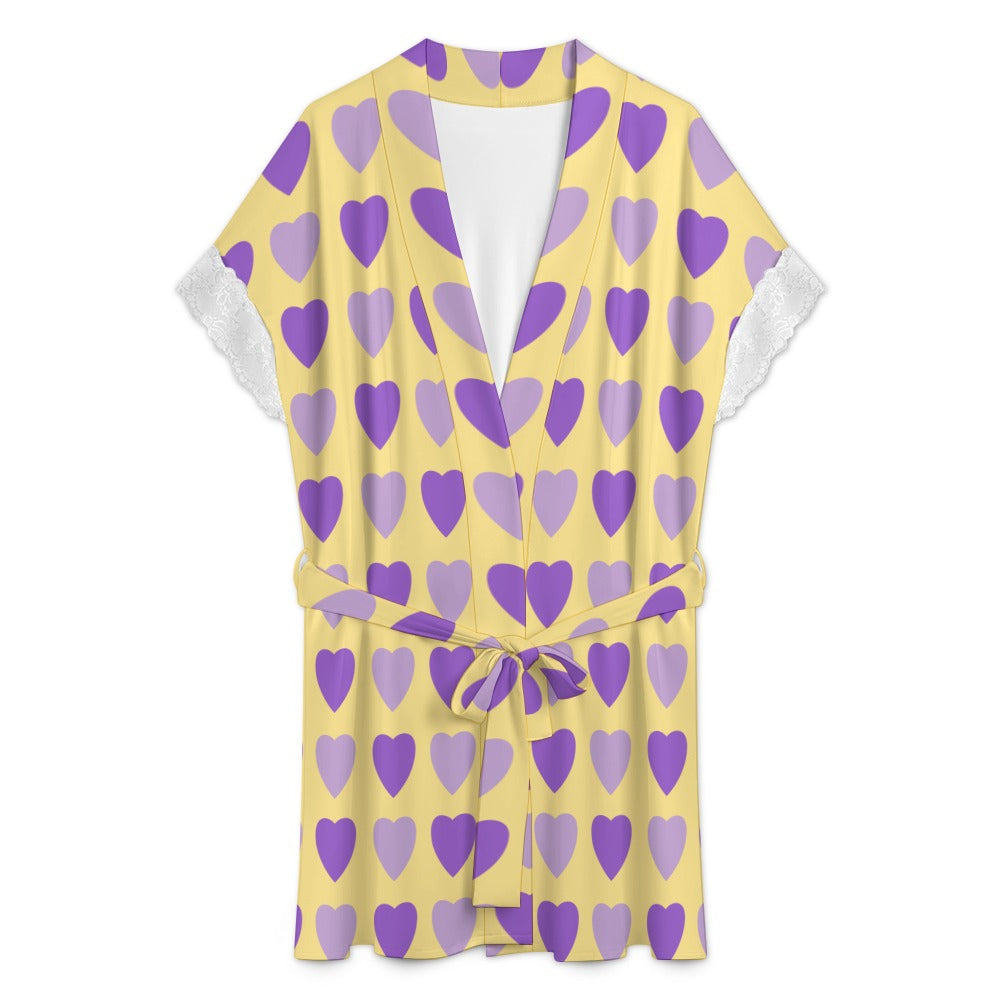 Women's Lace-Trimmed Kimono Robe Collection