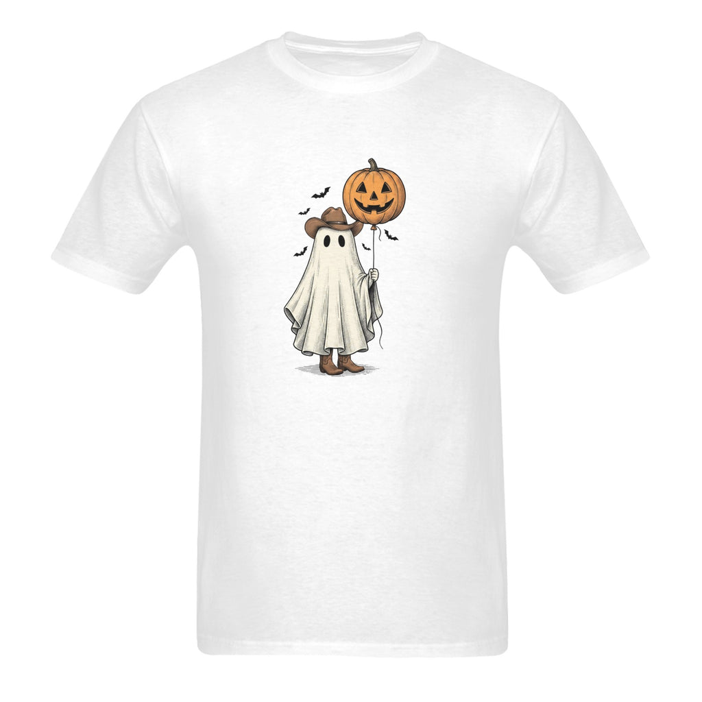 Trick or Yeehaw Ghost Cowboy Halloween Graphic Tee