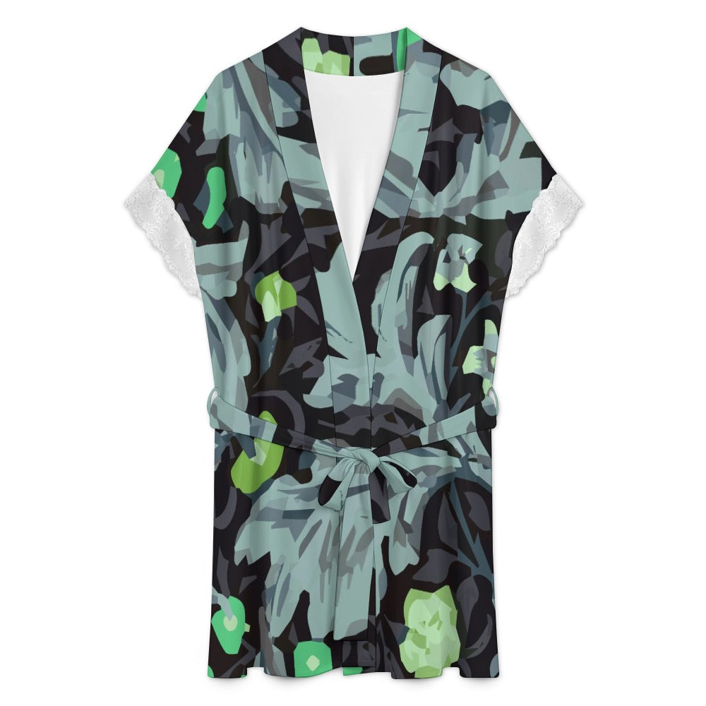 Women's Lace-Trimmed Kimono Robe Collection