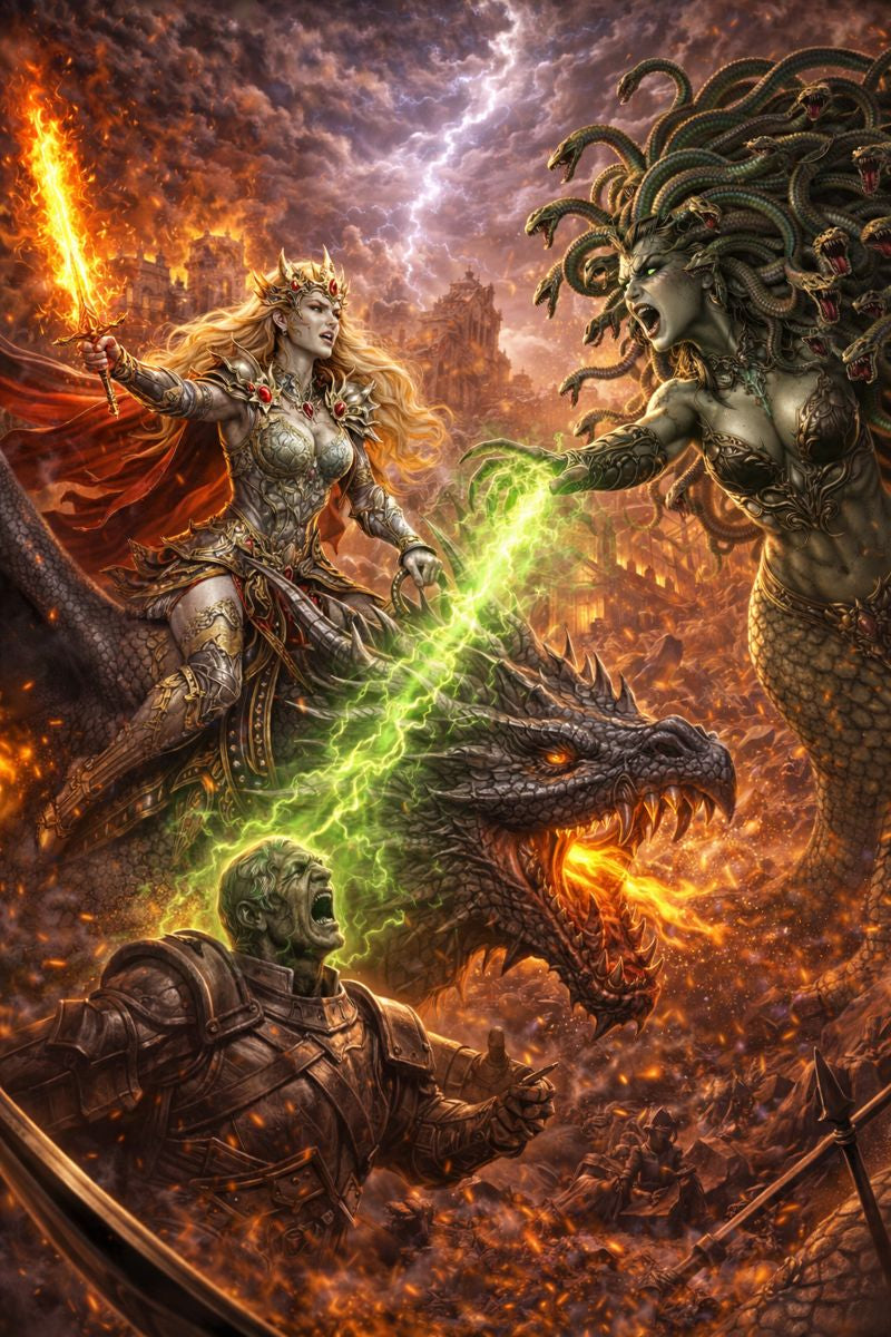 Drusilla  -The Goddess of Fire VS The Gorgon Queen 3- Pack    🐍♛