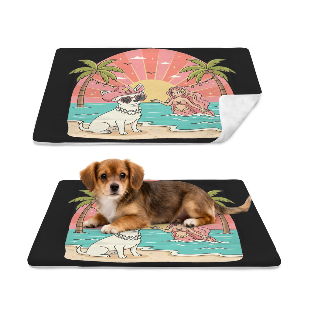 Chihuahua Retro Sunset Palm Tree Pet Mat — Beach Ready