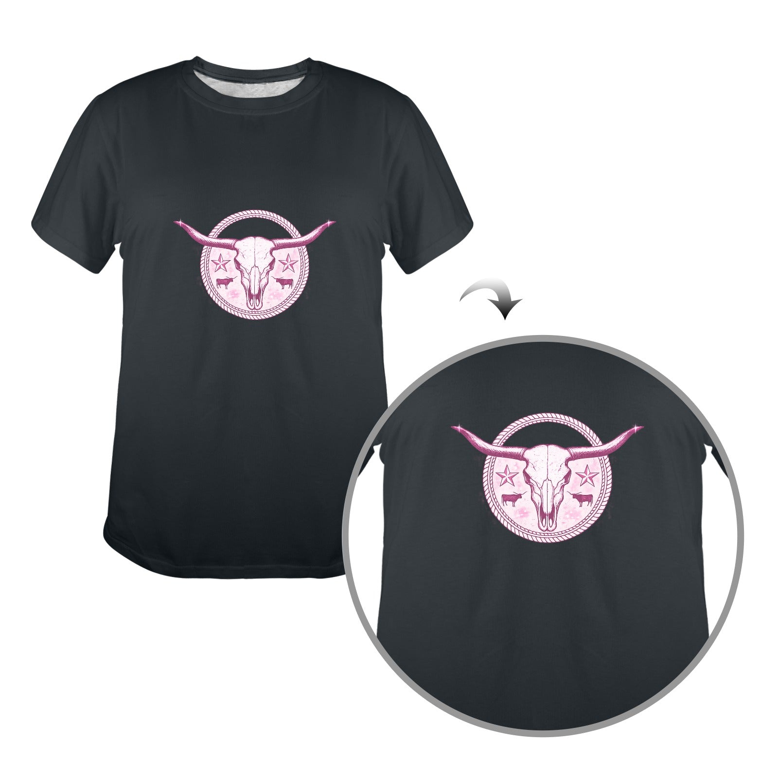 Blush Longhorn Tee  Women's Western Graphic T-Shirt