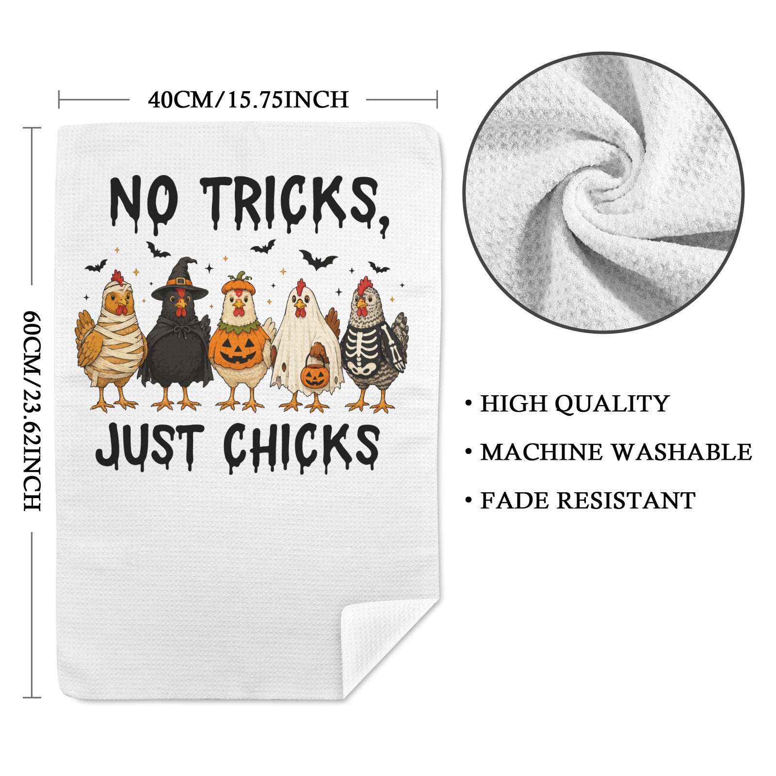 Kitchen Hand Towel 40X60cm (One Side)(1pc) Made in USA