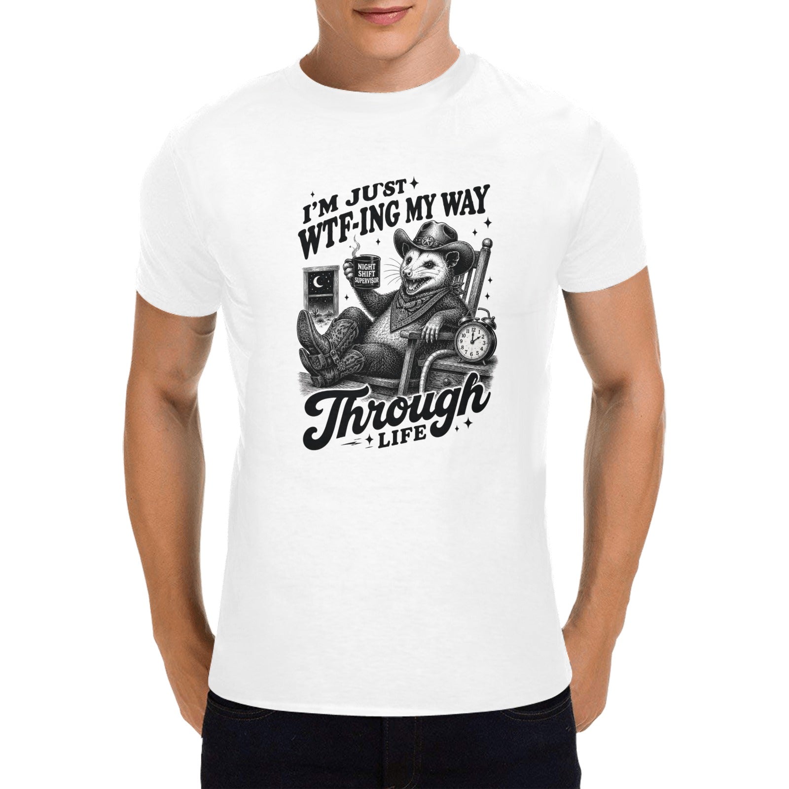 Pete of Wolf Hill Ranch  Night Shift Supervisor T-Shirt