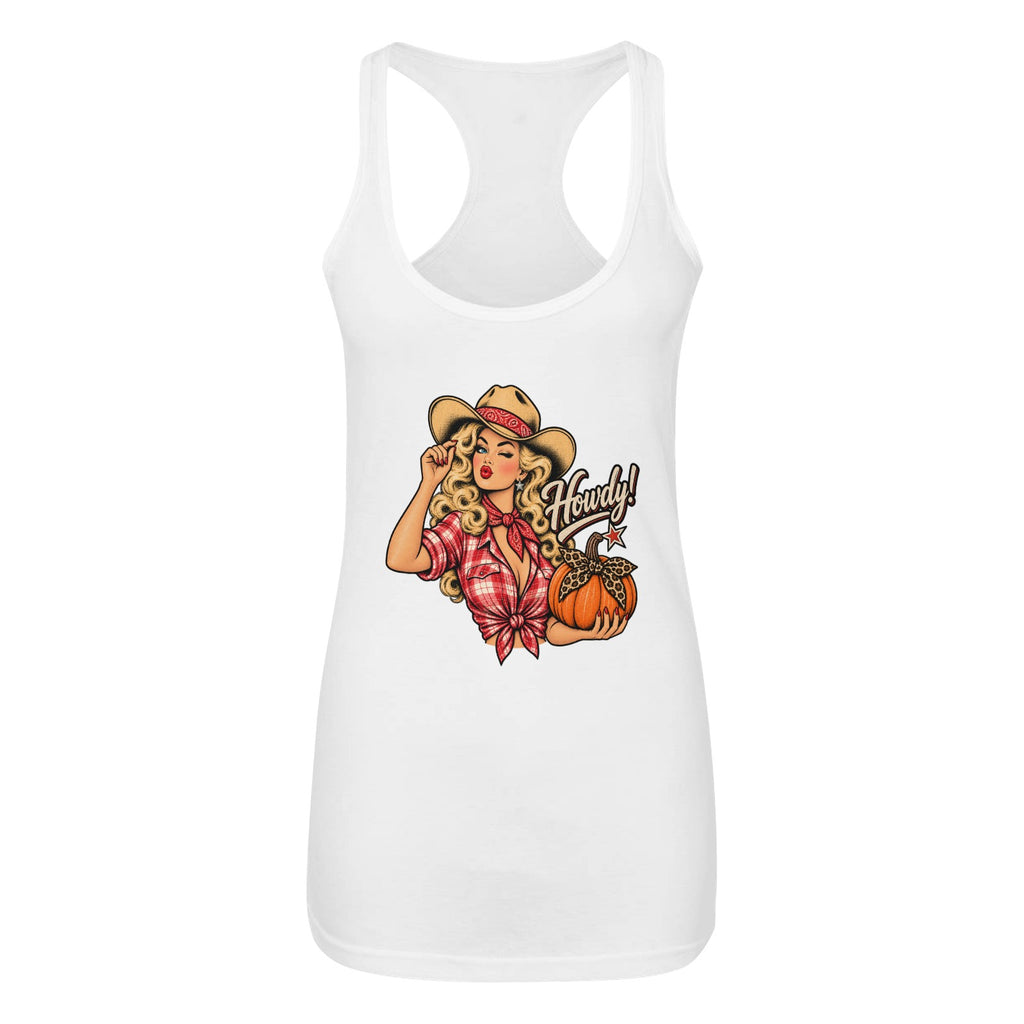 Howdy Cowgirl  with Pumpkin       Women's Tank Top