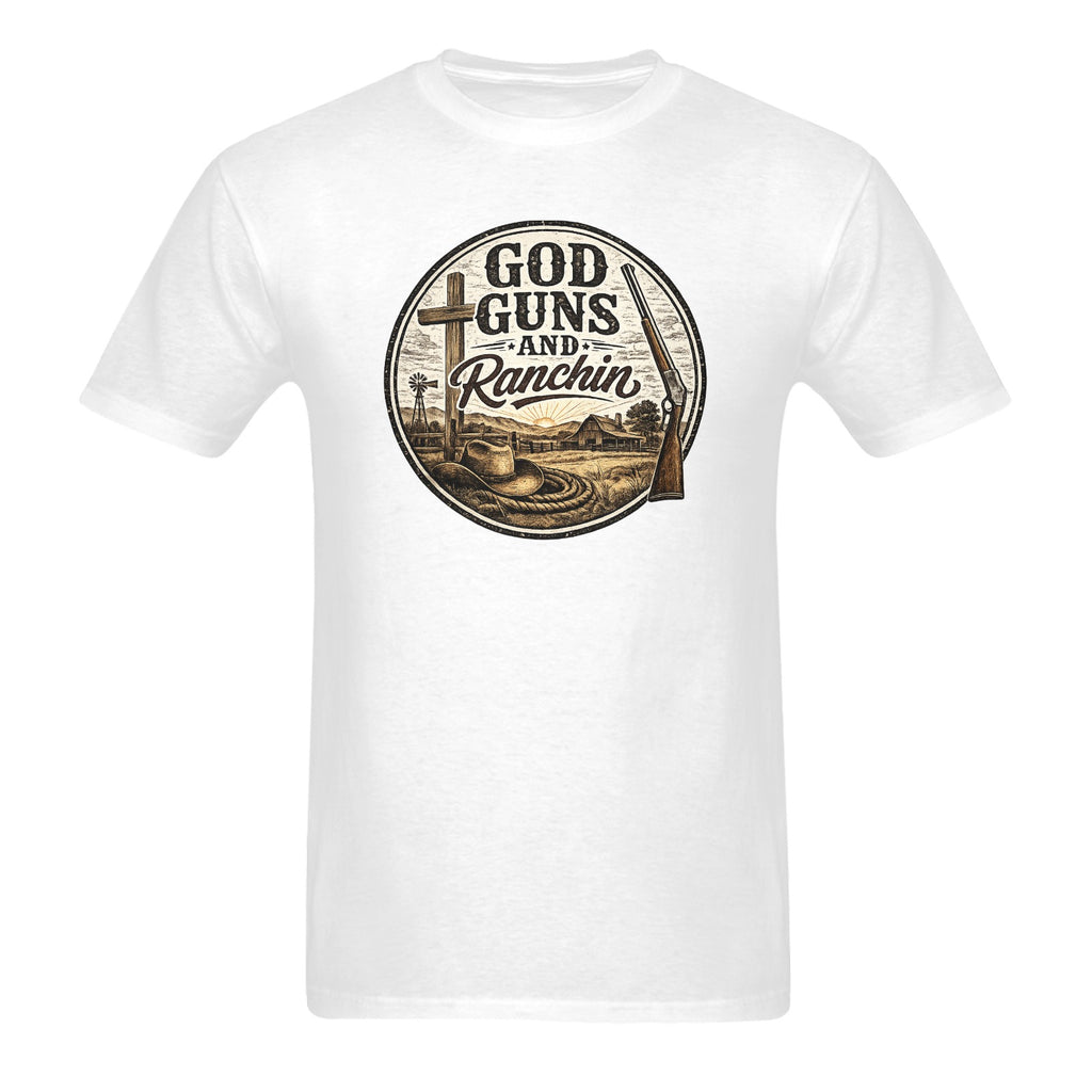 Men -God Guns and Ranchin Tee