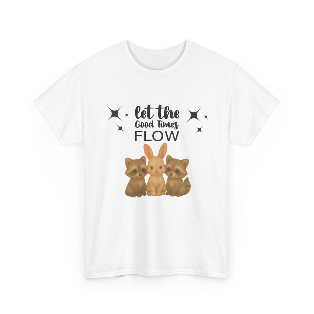 T-Shirt Let the Good Times Flow Baby Animals Unisex Heavy Cotton Tee