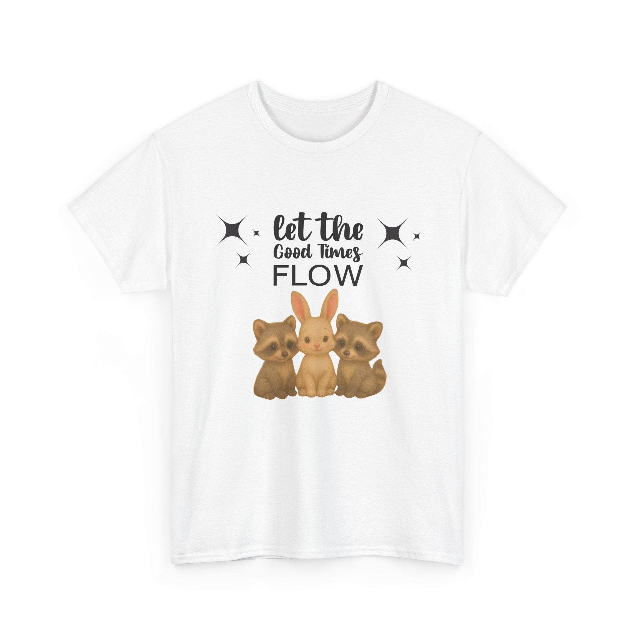 T-Shirt Let the Good Times Flow Baby Animals Unisex Heavy Cotton Tee