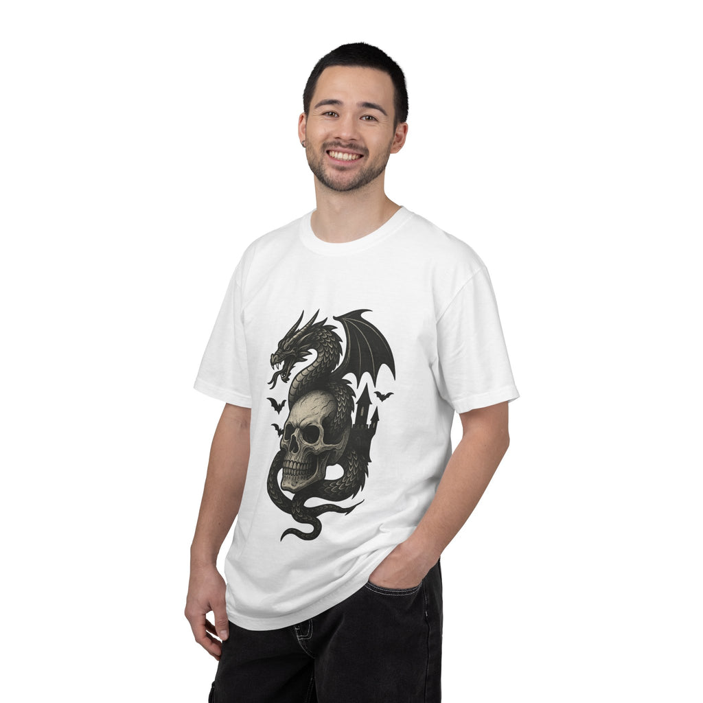 Edgy Dragon Skull T-Shirt - Graphic Tee, Alternative Fashion, Halloween, Gift for Him, Casual Wear