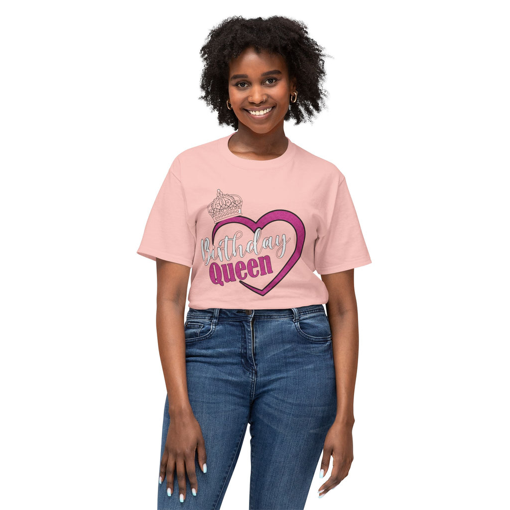 Birthday Queen T-Shirt — Pink Heart & Crown Birthday Tee