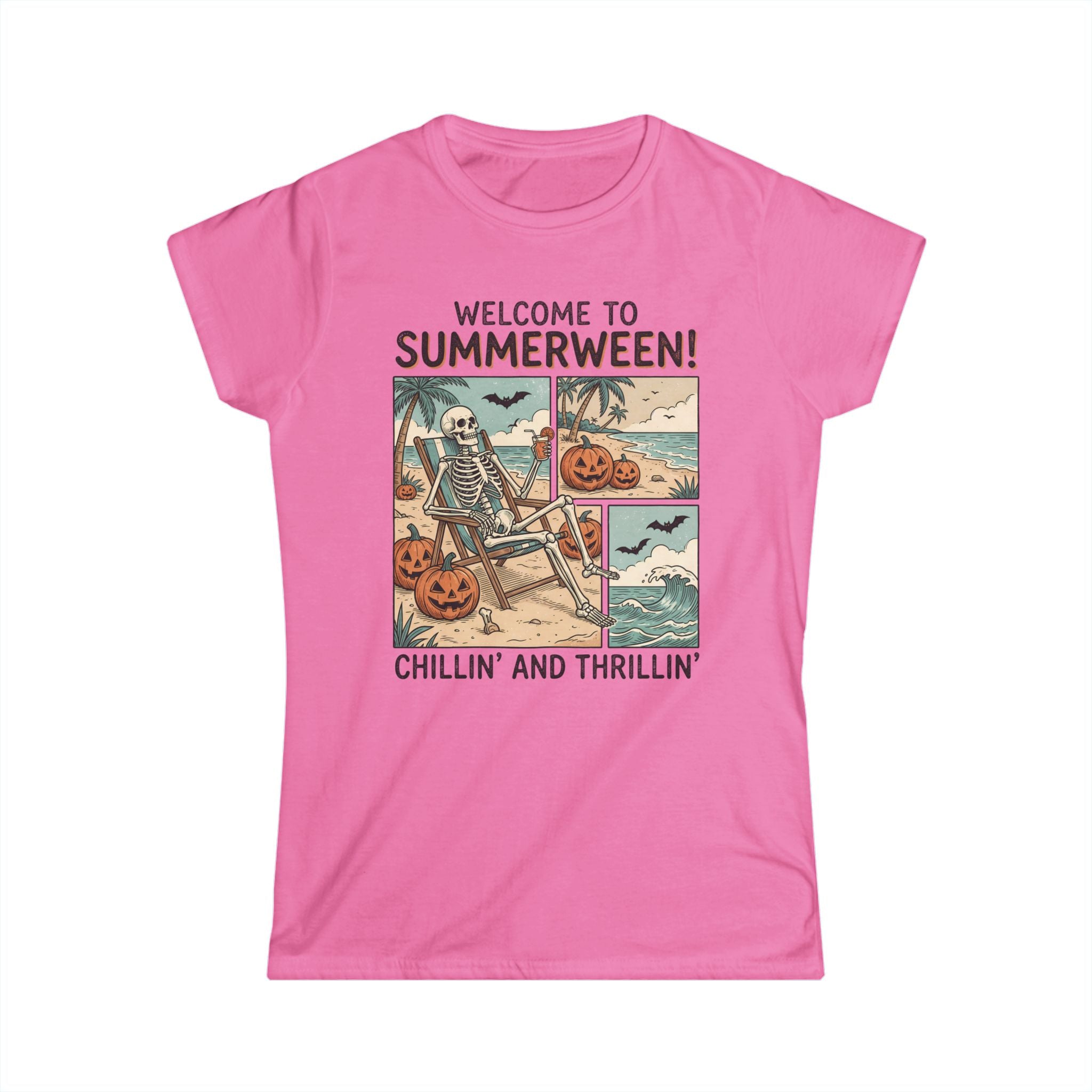 Summerween Skeleton Tee — "Welcome to Summerween! Chillin' and Thrillin'"