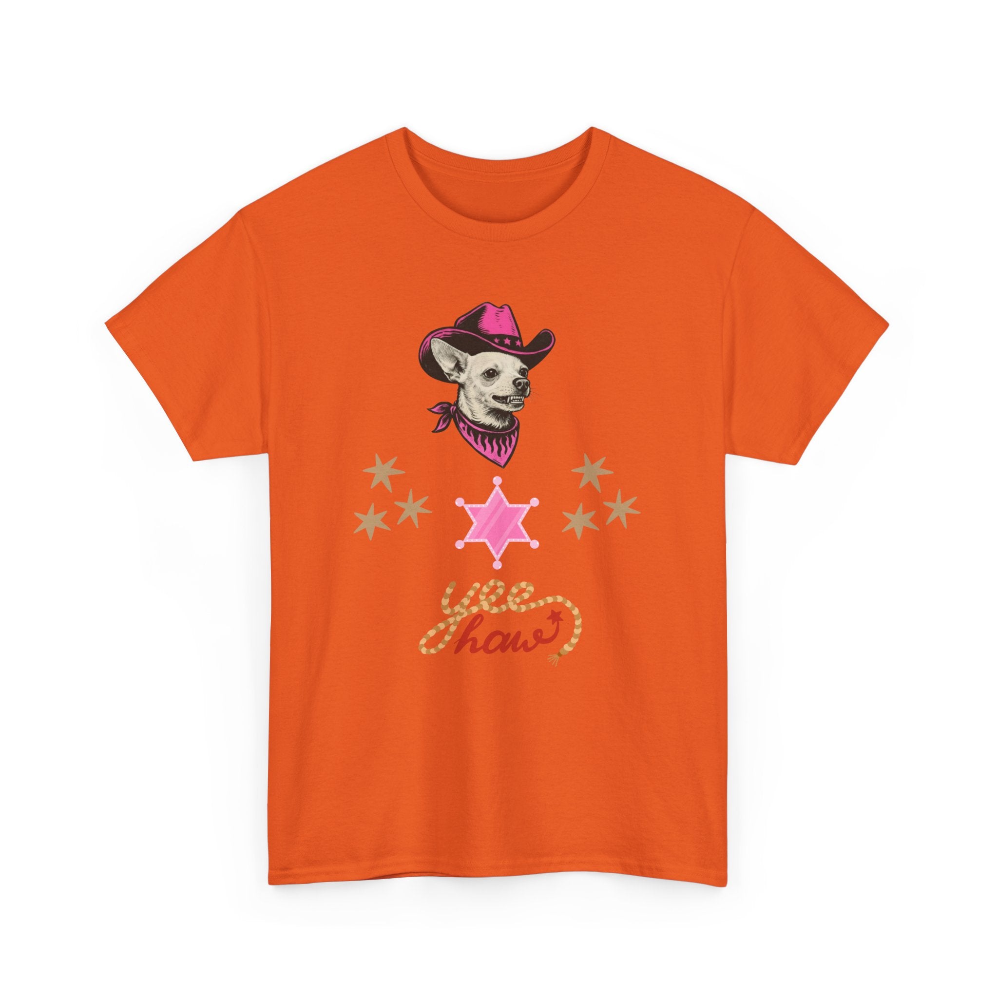Cowgirl Dog T-Shirt — 'Yee Haw' Chihuahua in Pink Cowboy Hat    Trendy TShirt CoCo