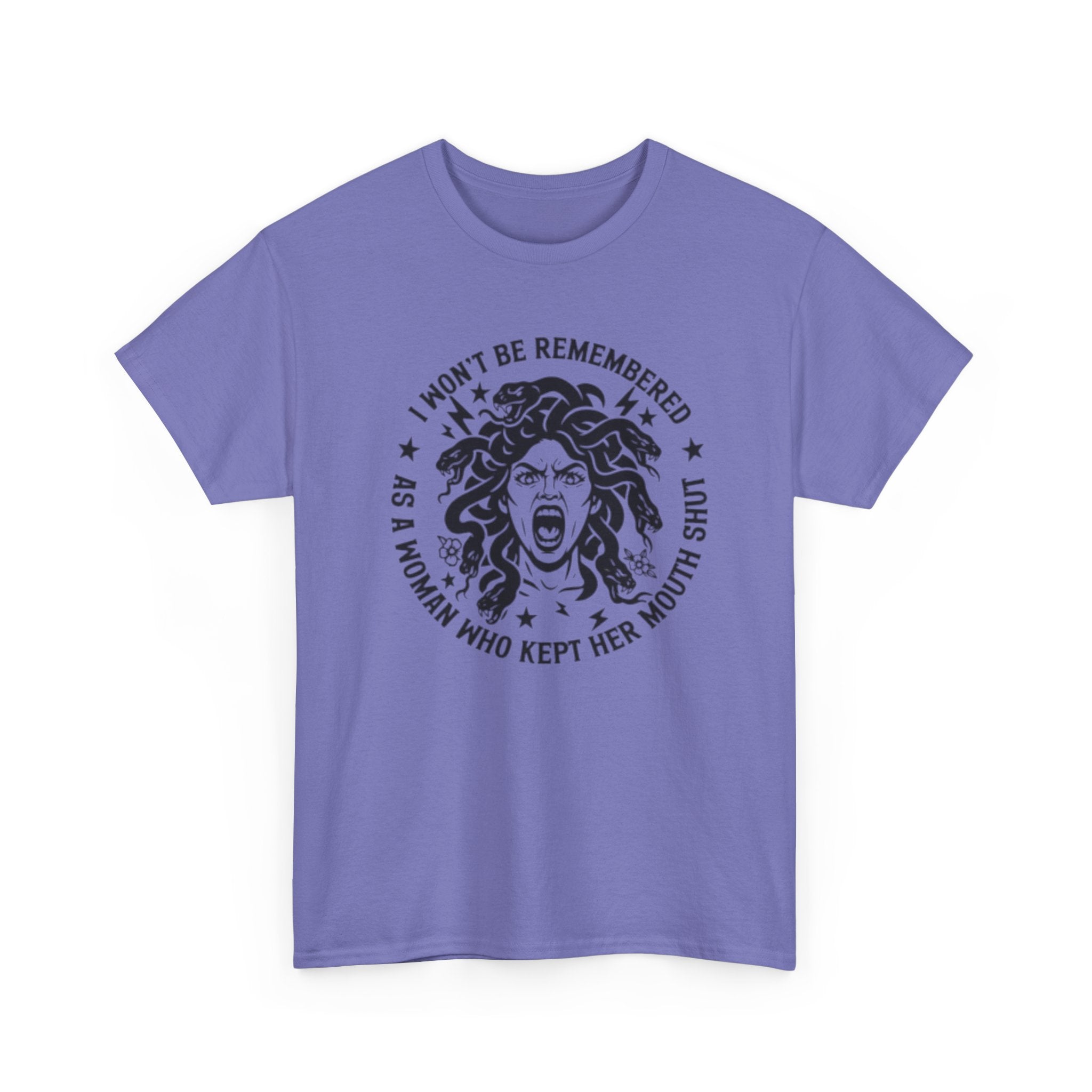 Feminist Medusa T-Shirt — "I Won't Be Remembered as a Woman Who Kept Her Mouth Shut" Vintage Tee