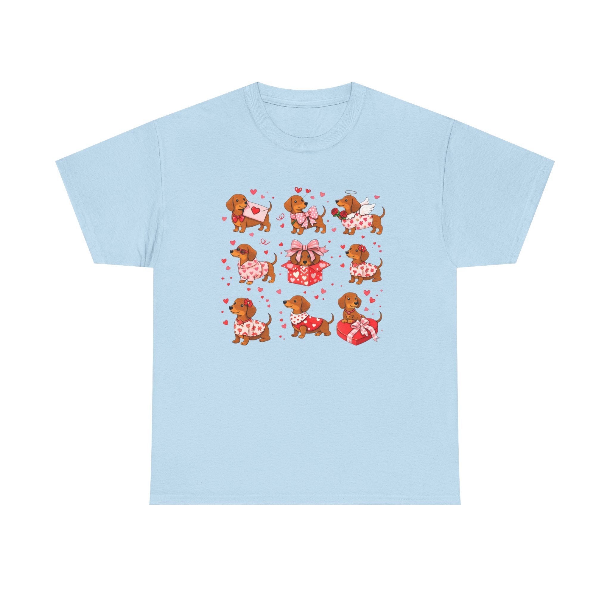 Dachshund Valentine T-Shirt — Cute Puppy Hearts Graphic Tee