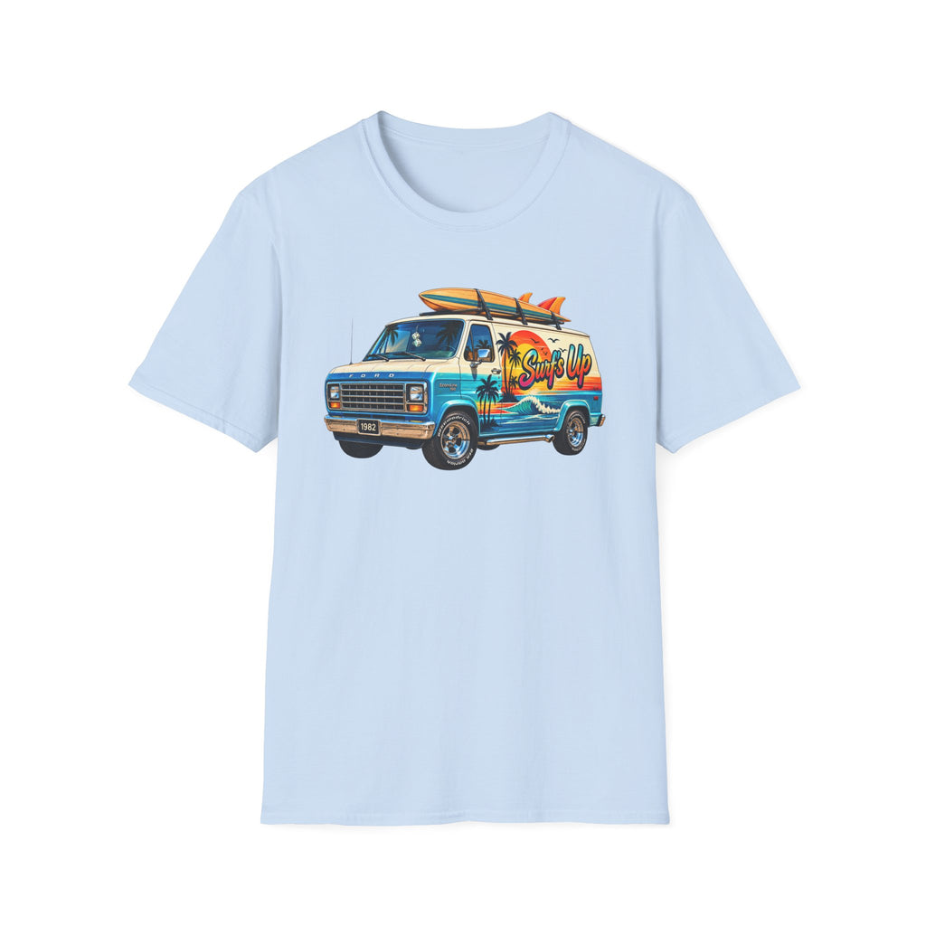 Surf Van T-Shirt — "Surf's Up" Retro Beach Van Tee