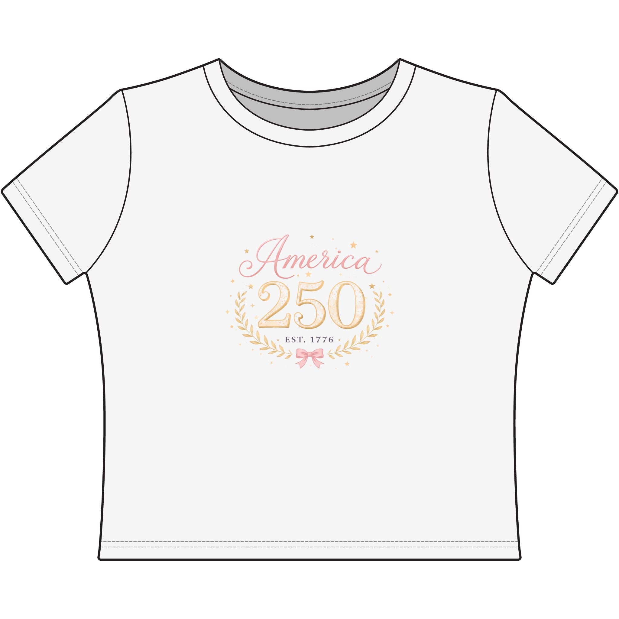 America 250 Tee — Women's Patriotic 250th Anniversary Crop Top