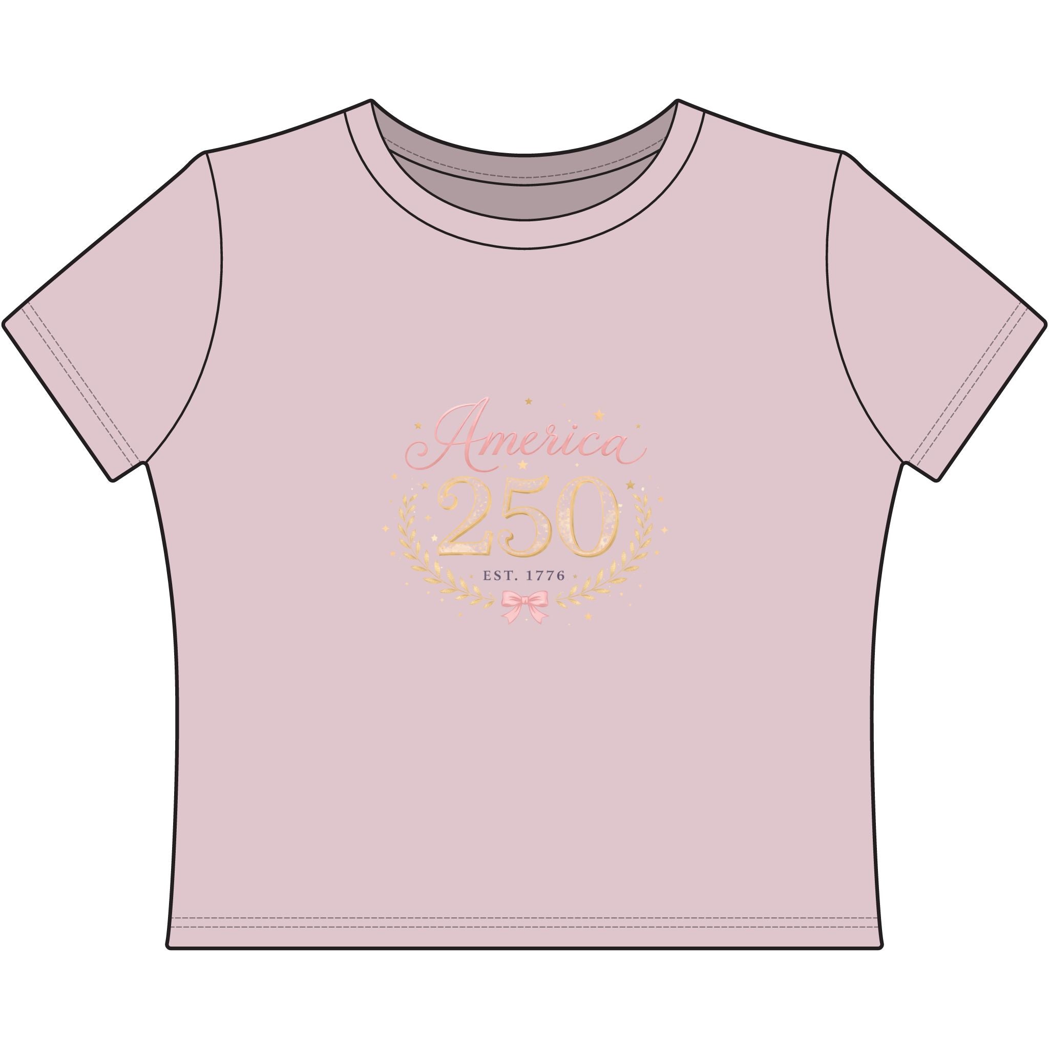 America 250 Tee — Women's Patriotic 250th Anniversary Crop Top