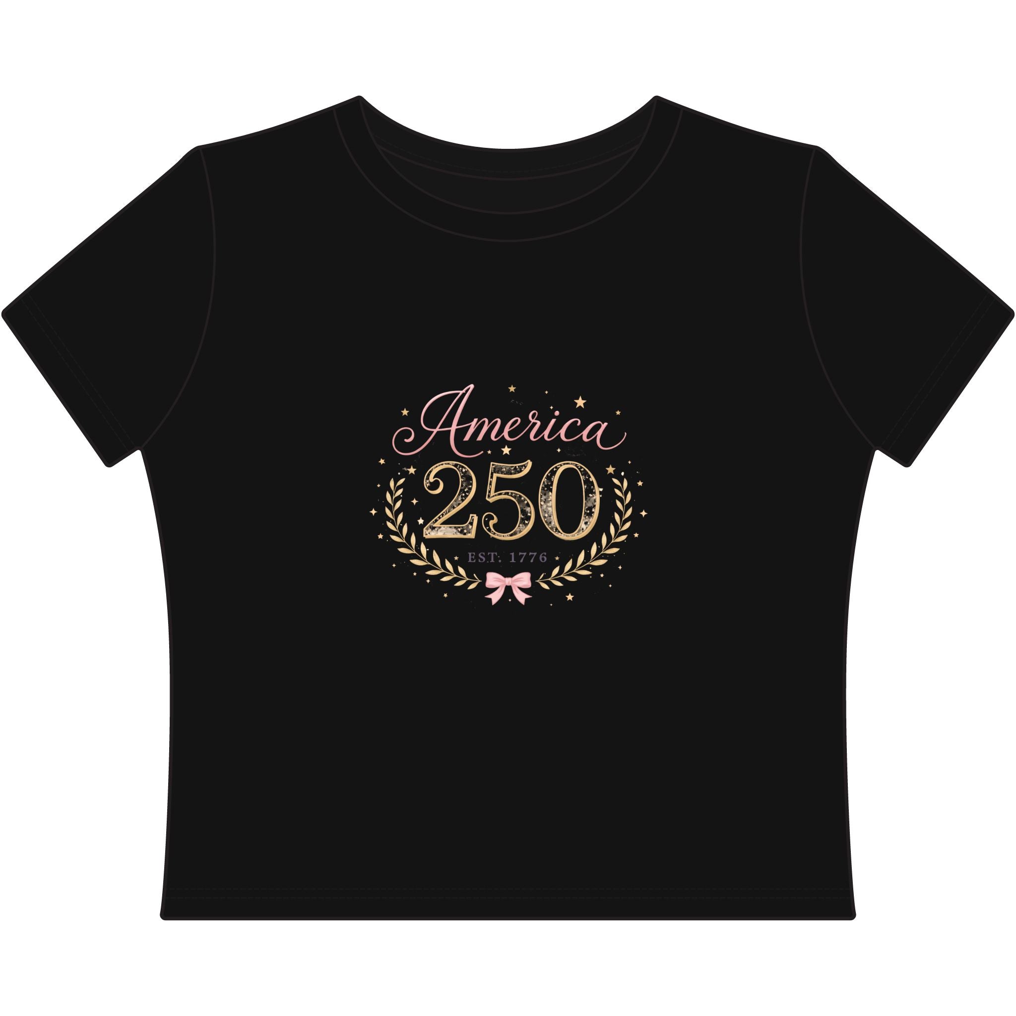 America 250 Tee — Women's Patriotic 250th Anniversary Crop Top