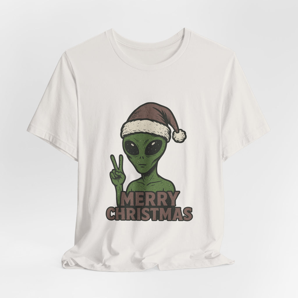 Funny Alien Merry Christmas Unisex Tee