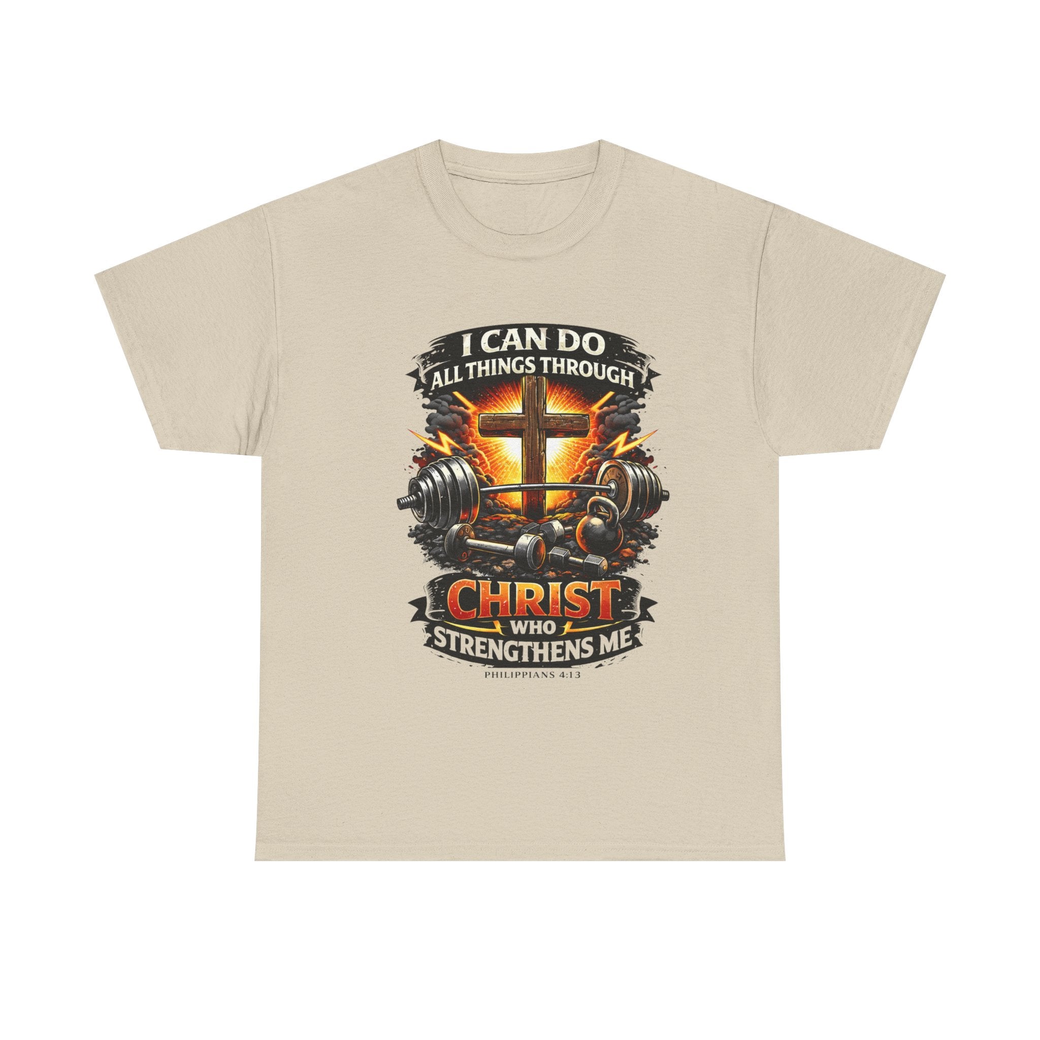 Christian Gym T‑Shirt – "I Can Do All Things Through Christ Who Strengthens Me" Faith & Fitness Tee