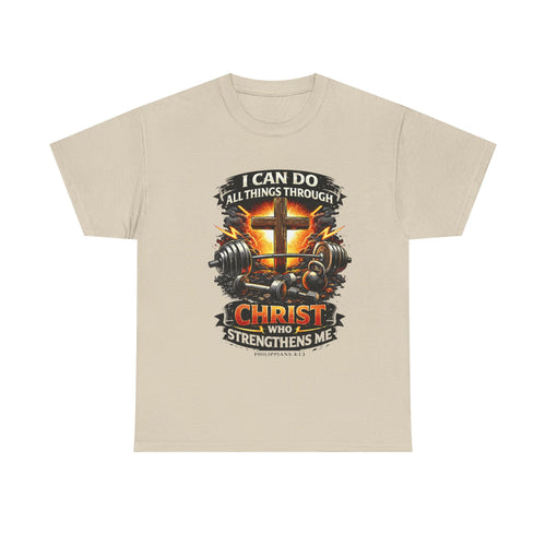 Christian Gym T‑Shirt – "I Can Do All Things Through Christ Who Strengthens Me" Faith & Fitness Tee