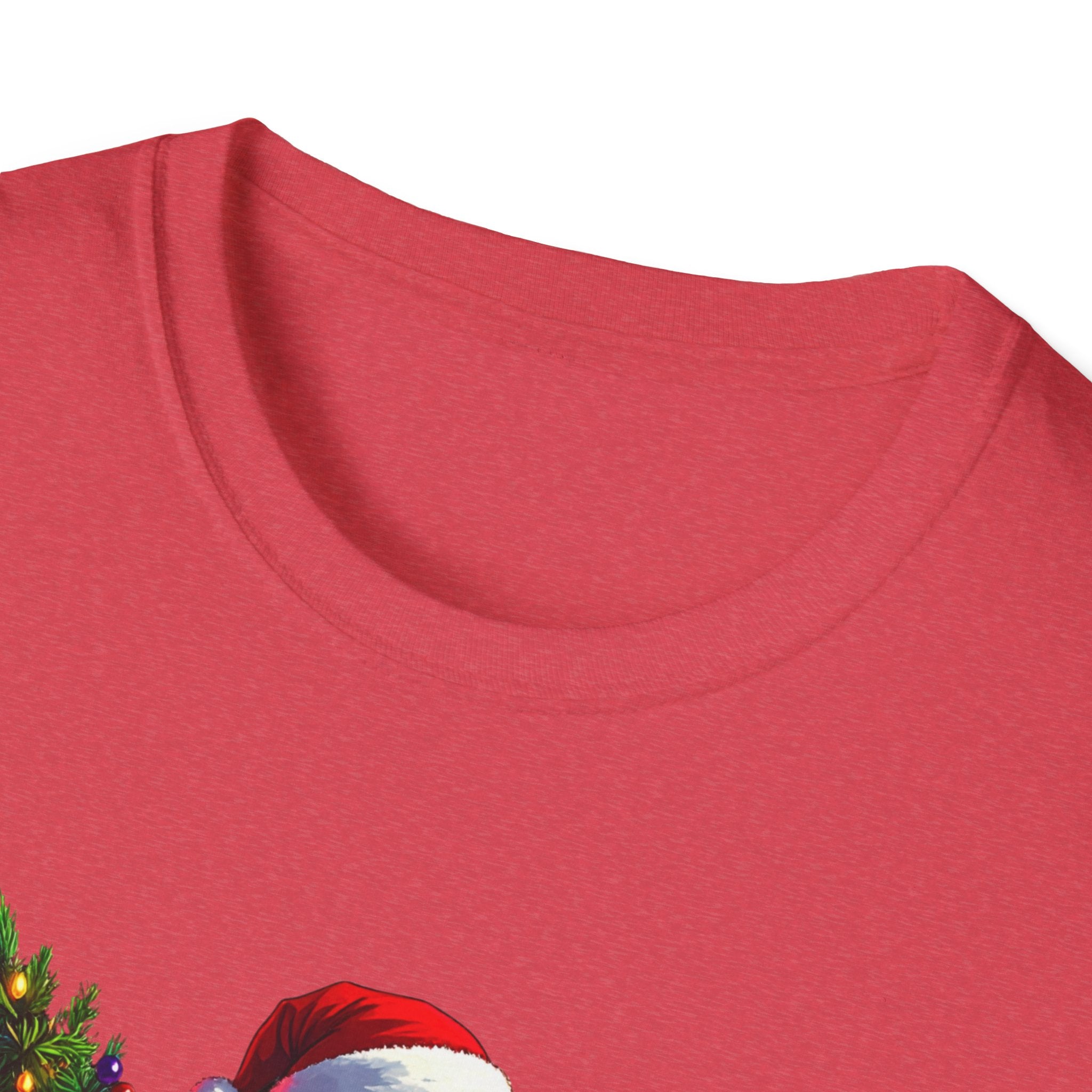 Christmas Sasquatch T-Shirt Festive Bigfoot with Santa Hat & Tree     Trendy TShirt