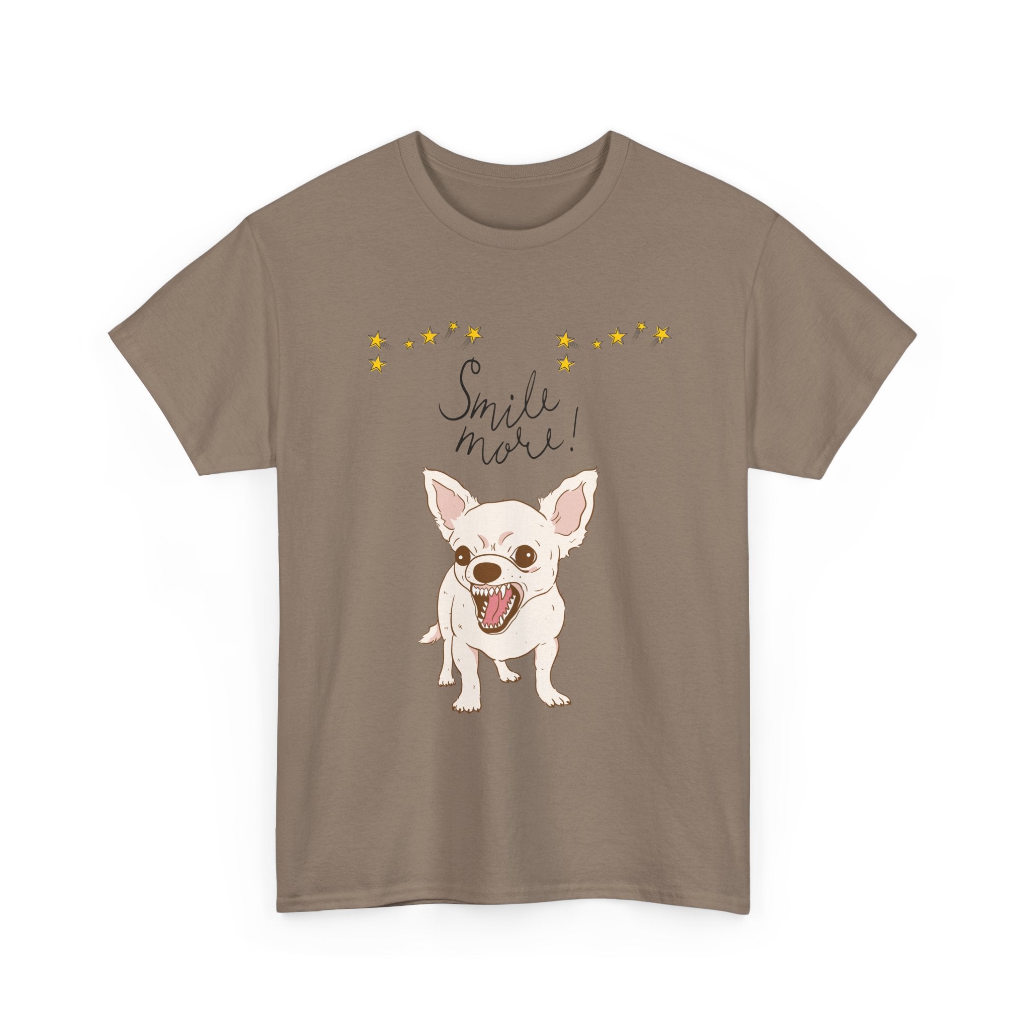 Smile More Chihuahua T-Shirt Cute Dog Illustration, Floral Accents        Dog Attitude    Trendy T-Shirt