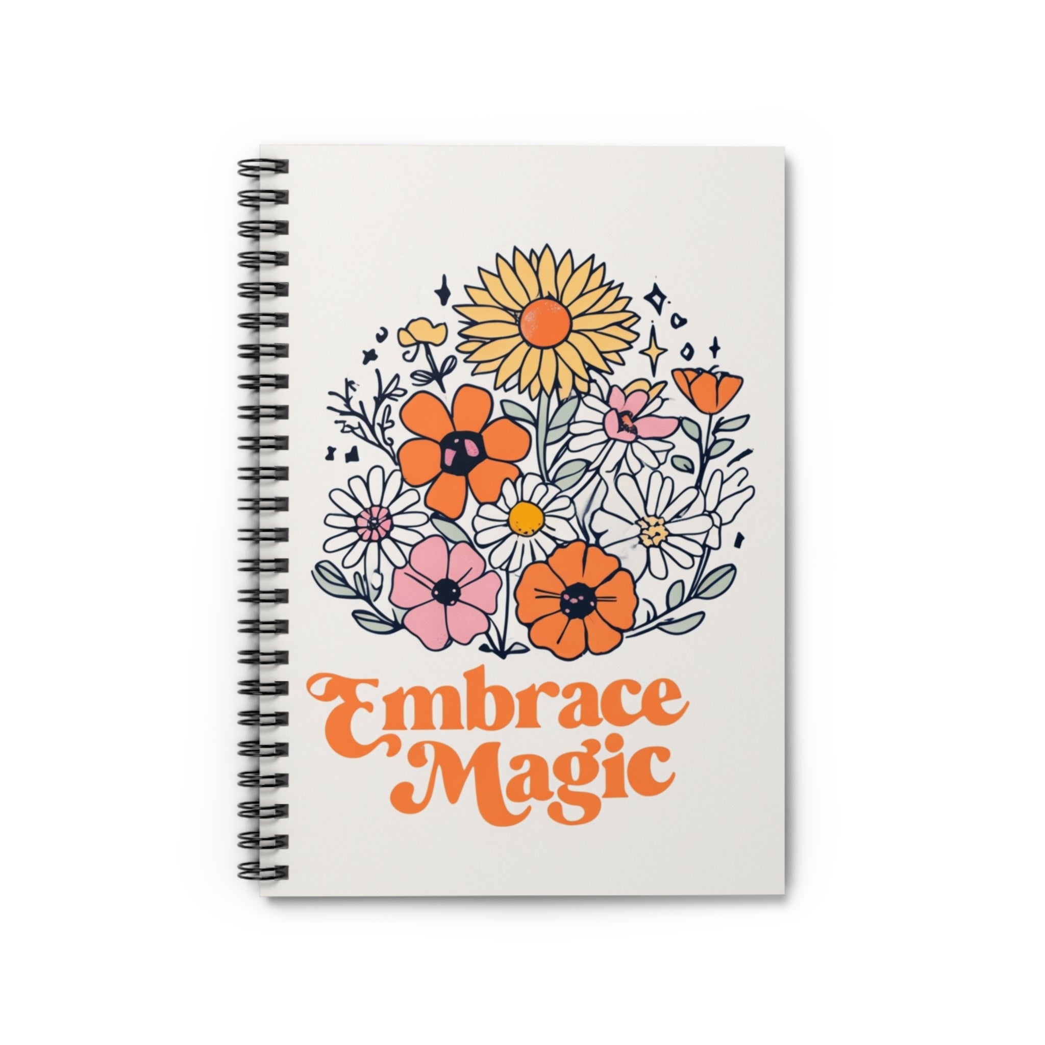 Whimsical Floral Spiral Notebook - "Embrace Magic" | Perfect for Journaling, School, Gifts, and Creative Planning
