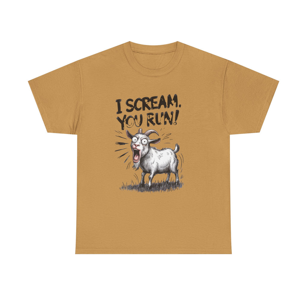 Funny 'I Scream You Run' Goat T-Shirt