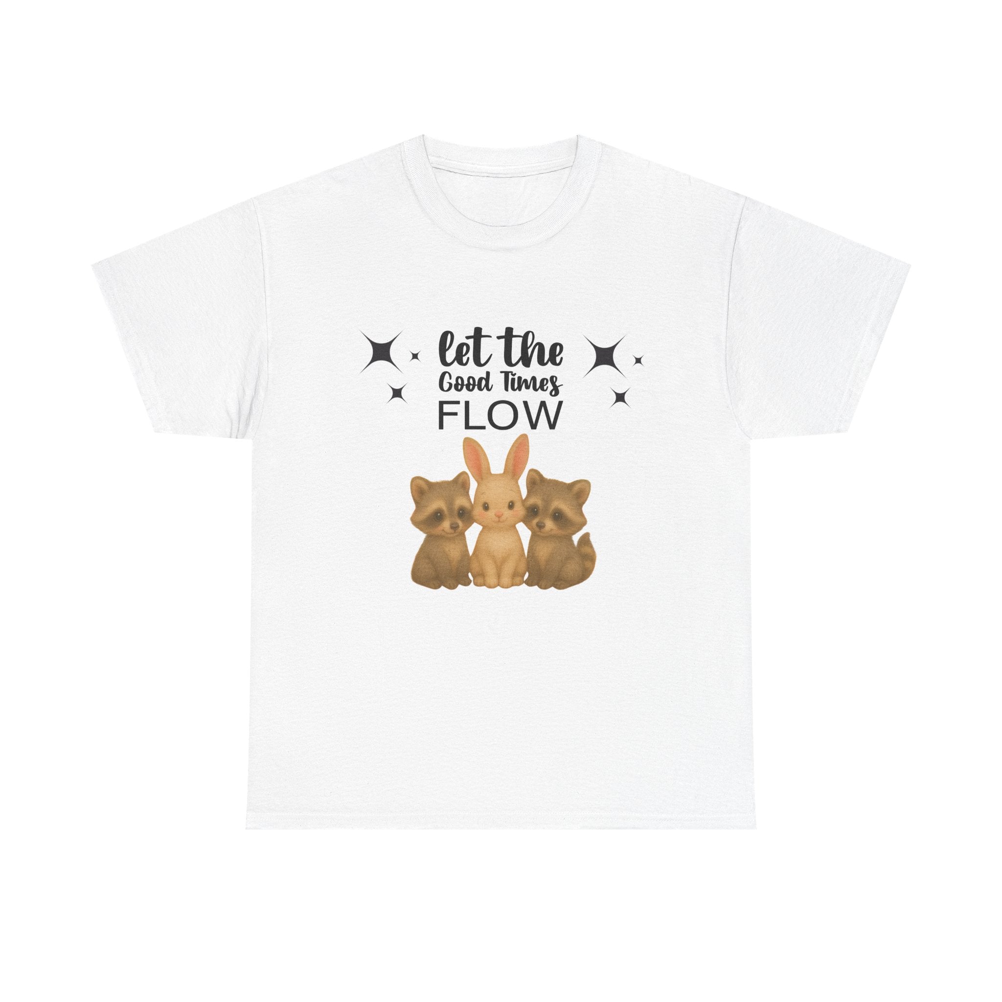 T-Shirt Let the Good Times Flow Baby Animals Unisex Heavy Cotton Tee