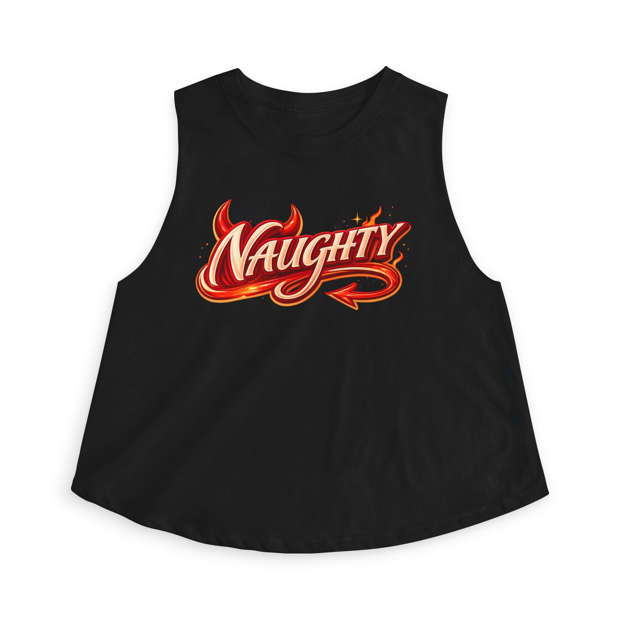 Crop Top — "Naughty" Retro Graphic