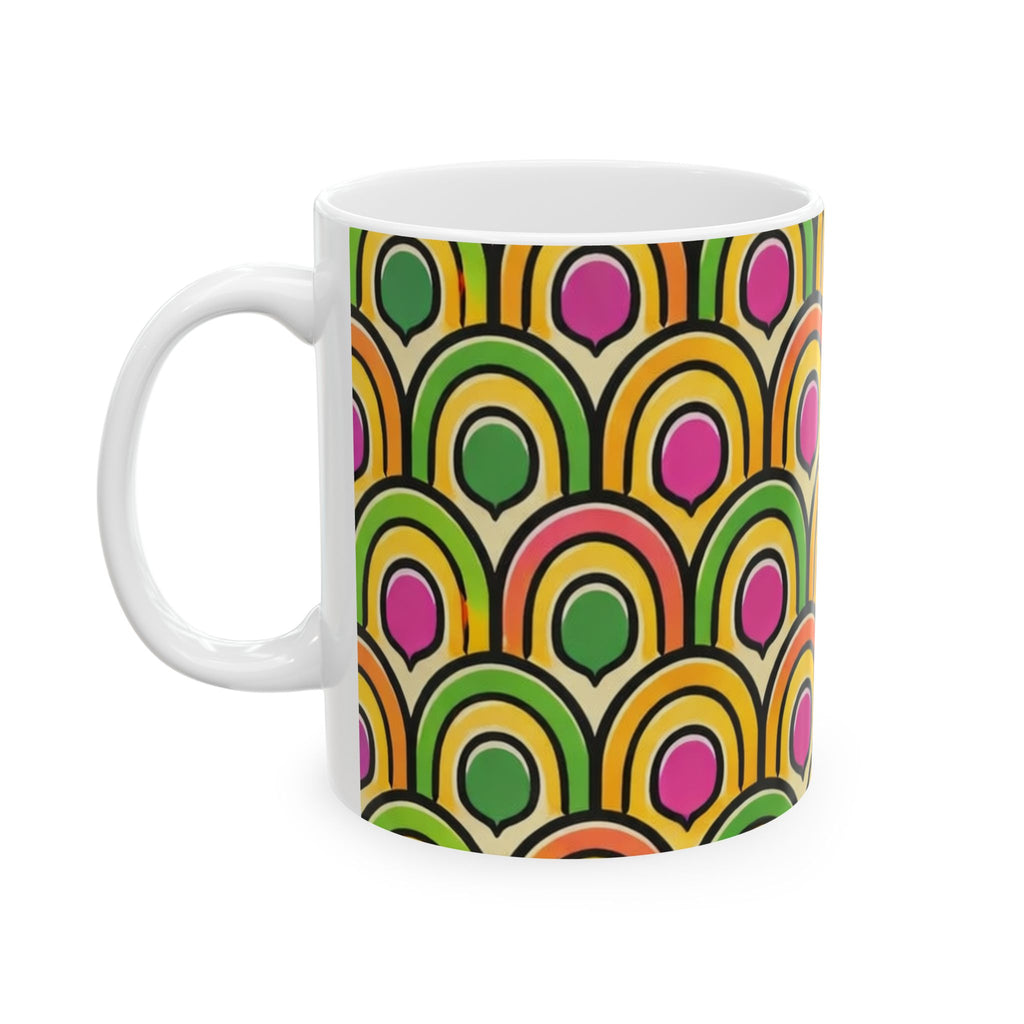 Citrus Crush Vintage Ceramic Mug — 60s-Inspired Bold Citrus Pattern (11oz, 15oz)