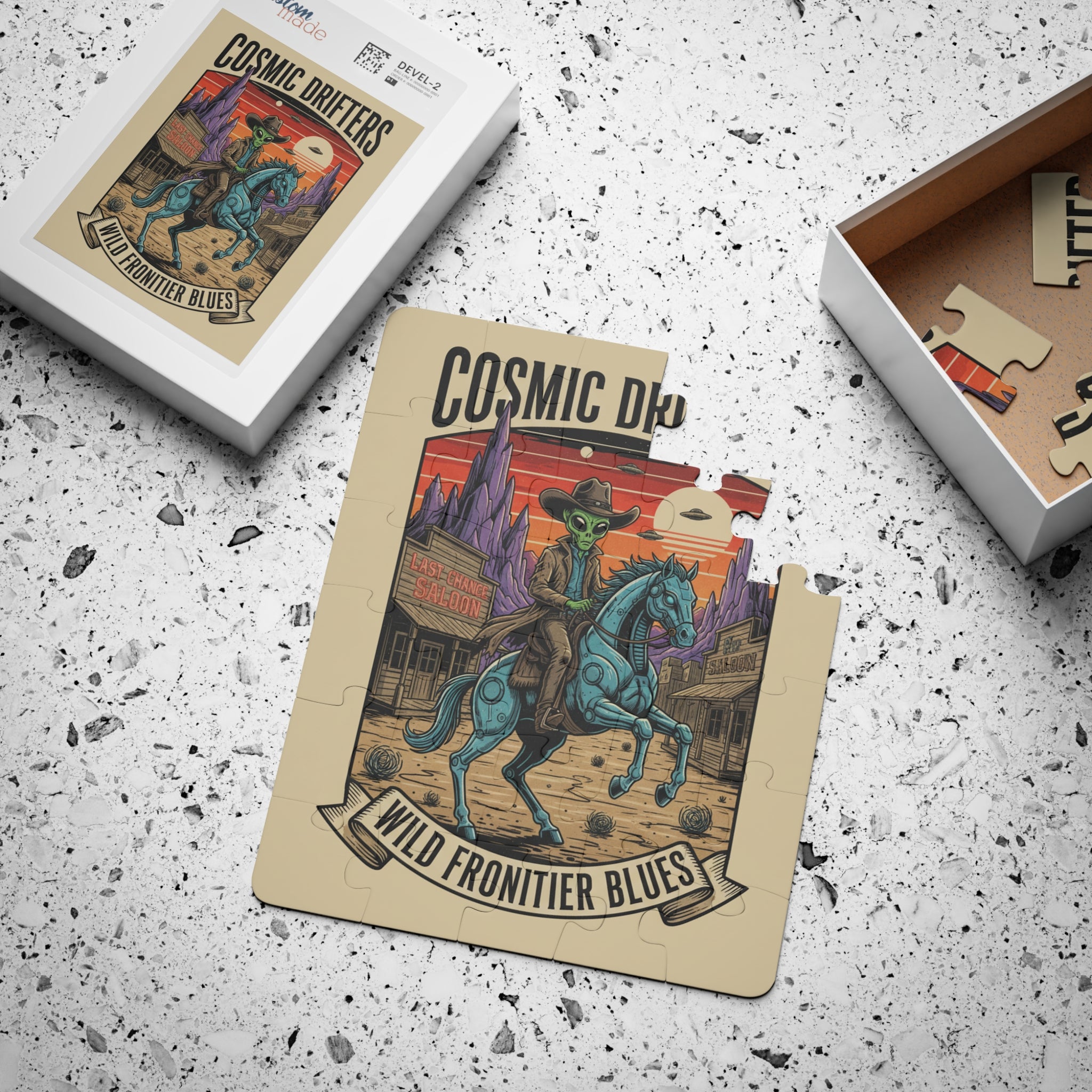 Puzzle — 'Cosmic Drifters: Wild Frontier Blues' 30-Piece Jigsaw