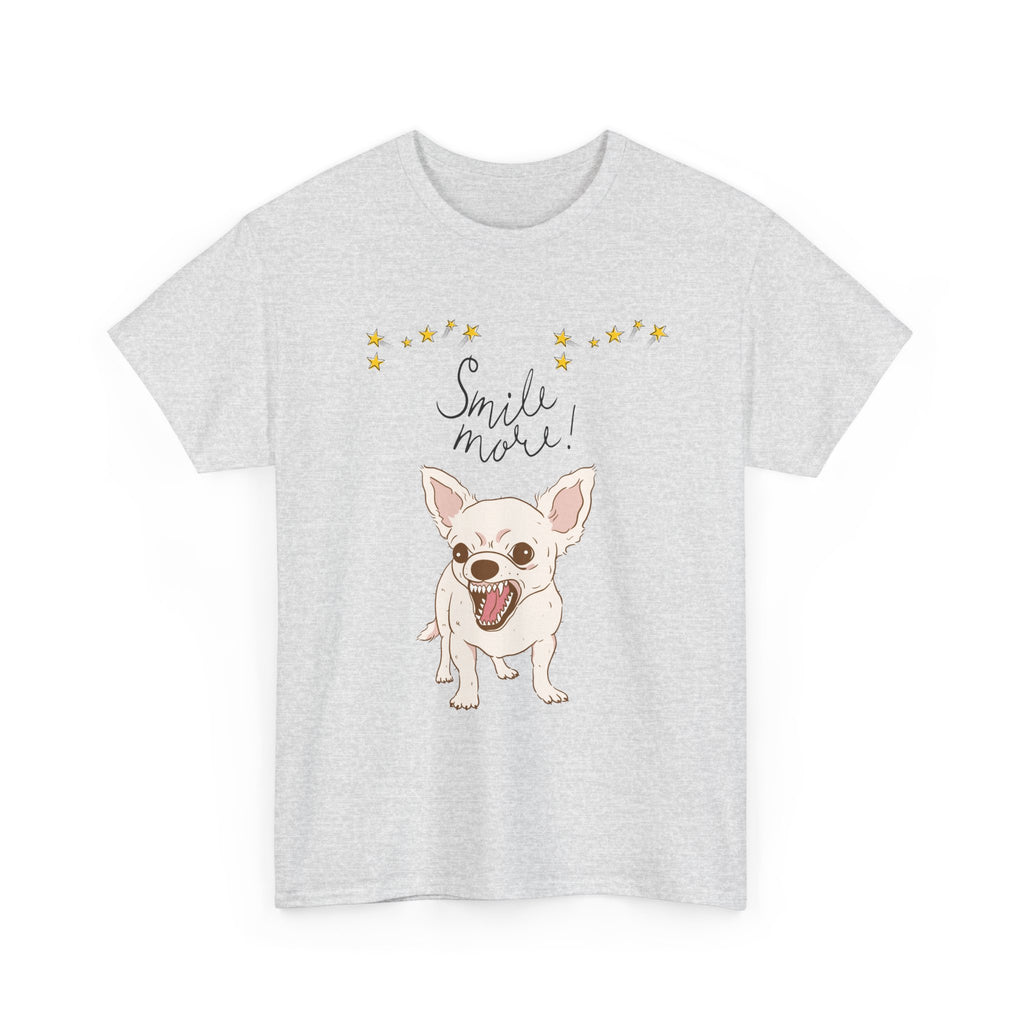 Smile More Chihuahua T-Shirt Cute Dog Illustration, Floral Accents        Dog Attitude    Trendy T-Shirt