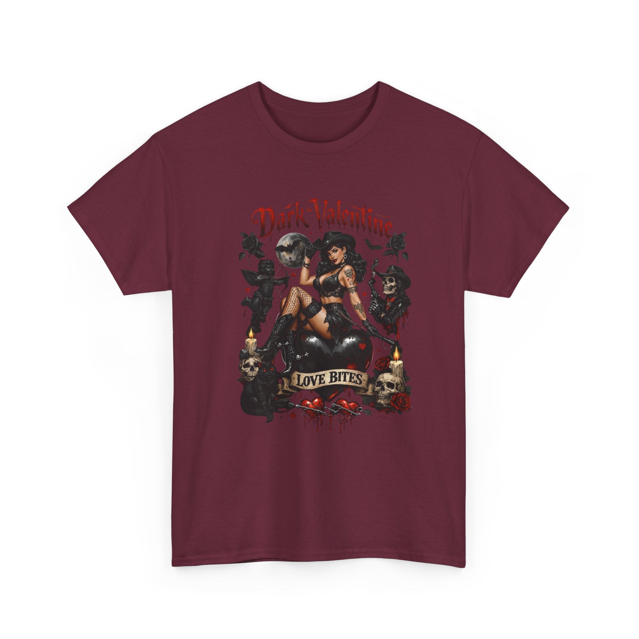 Love Bites Dark Valentine T-Shirt — Fantasy Humor Graphic Tee