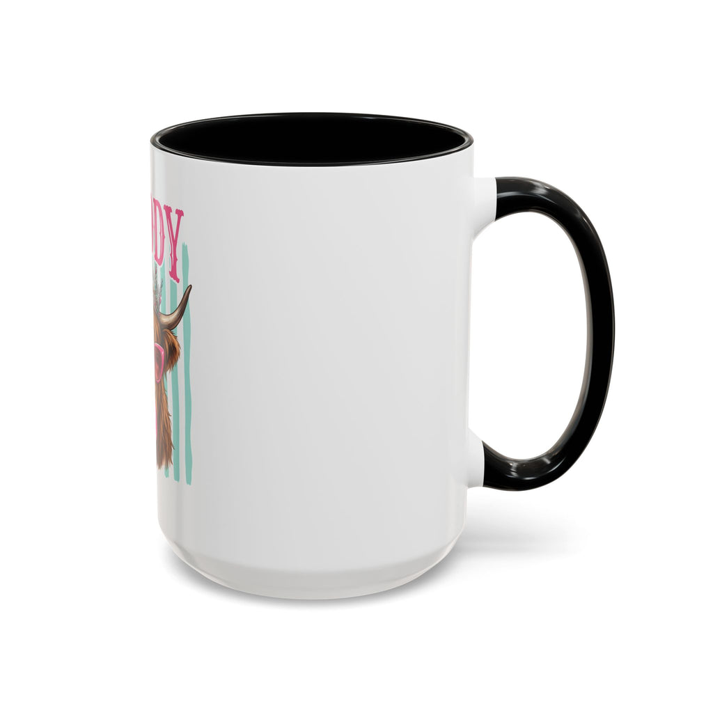Moody Highland Cow Coffee Mug — Funny Crowned Cow with Bubblegum | Gift for Cow Lovers