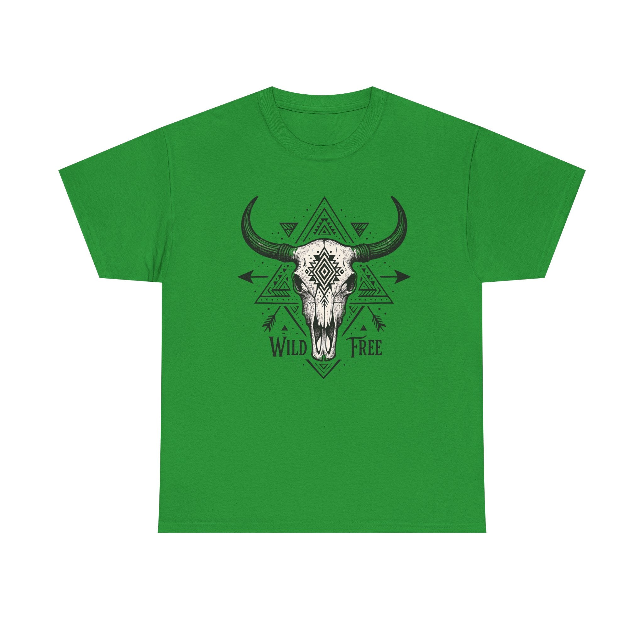 Wild & Free Buffalo Skull T-Shirt — Boho Western Graphic Tee