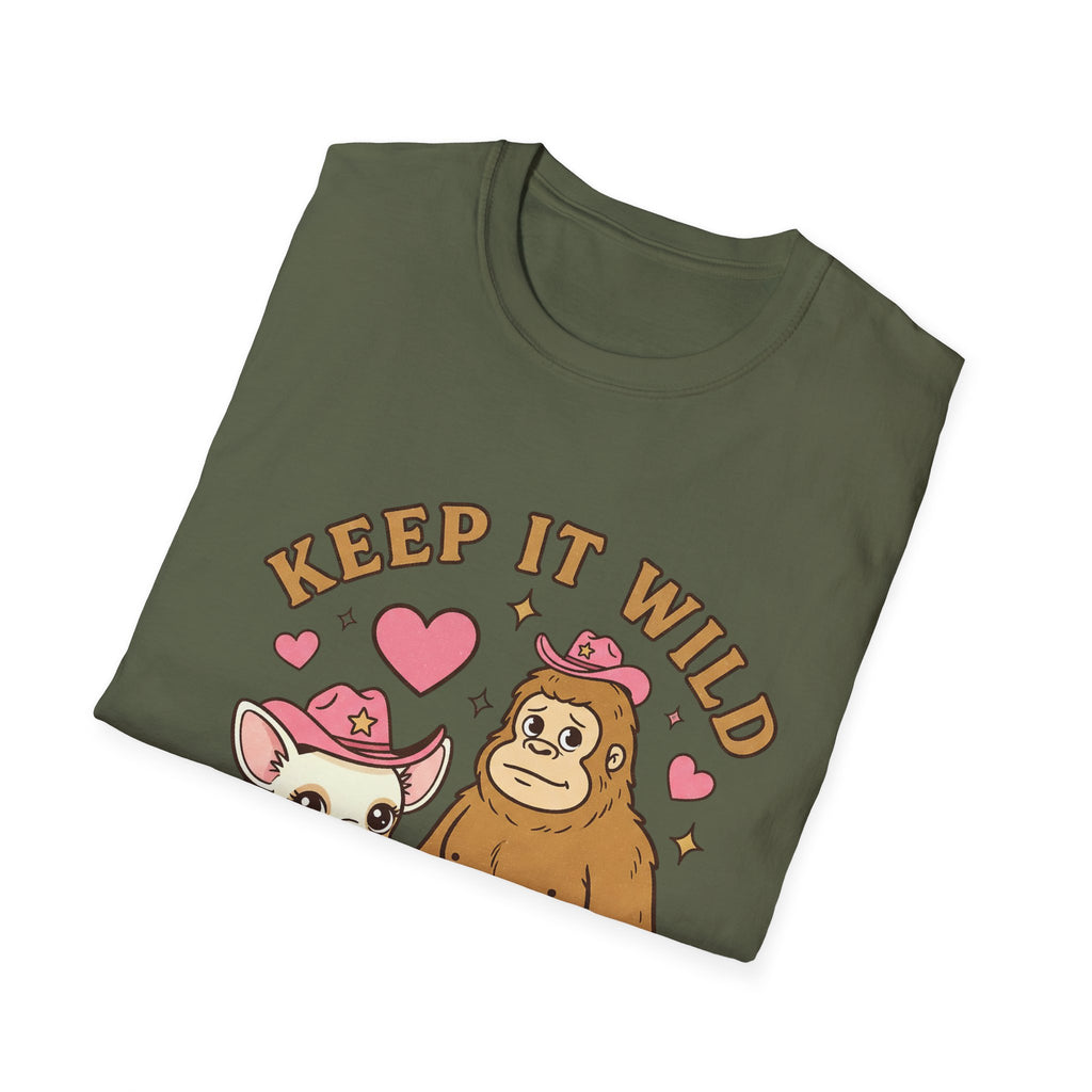 Keep It Wild T-Shirt — Cute  Coco Chihuahua & Sasquatch Graphic Tee