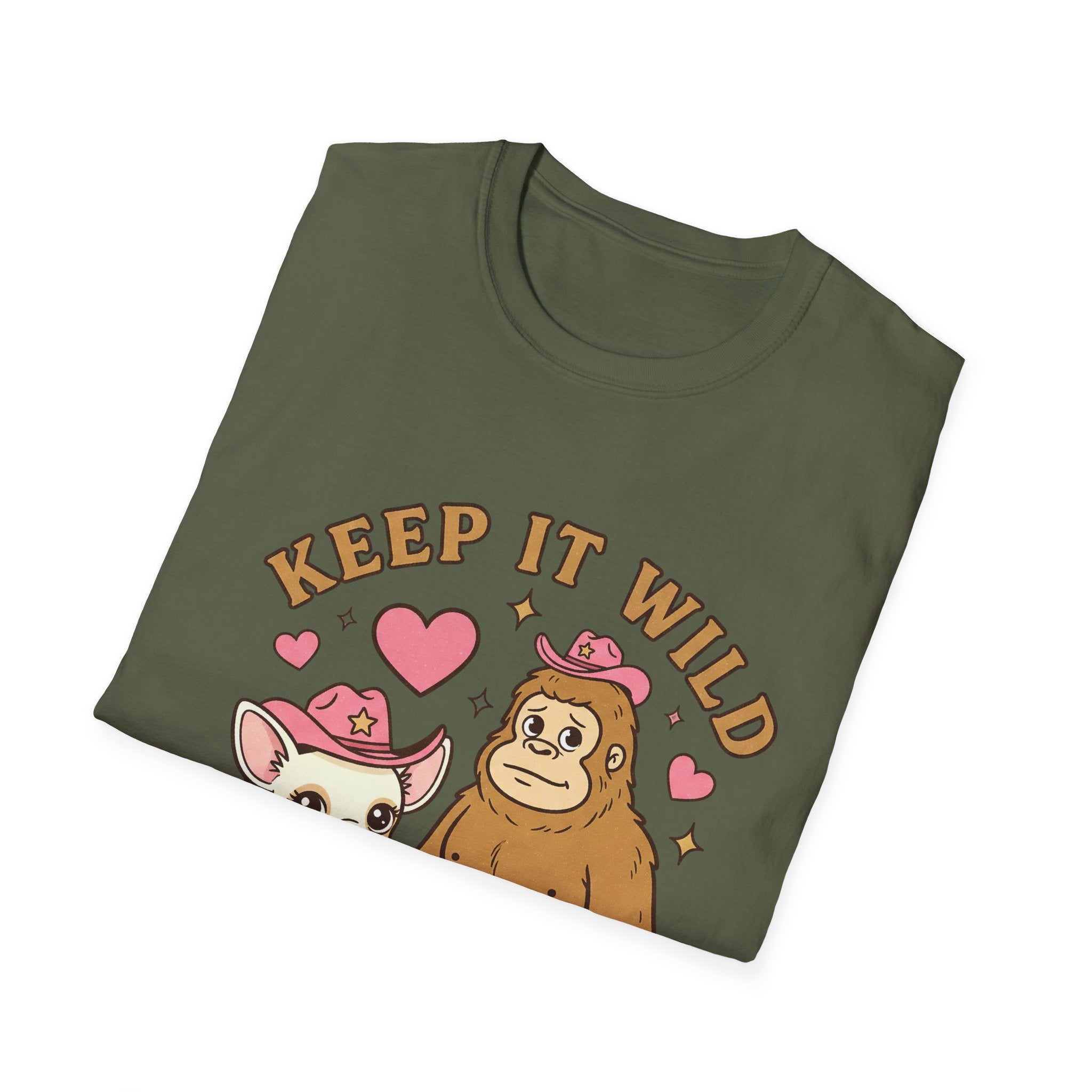 Keep It Wild T-Shirt — Cute  Coco Chihuahua & Sasquatch Graphic Tee