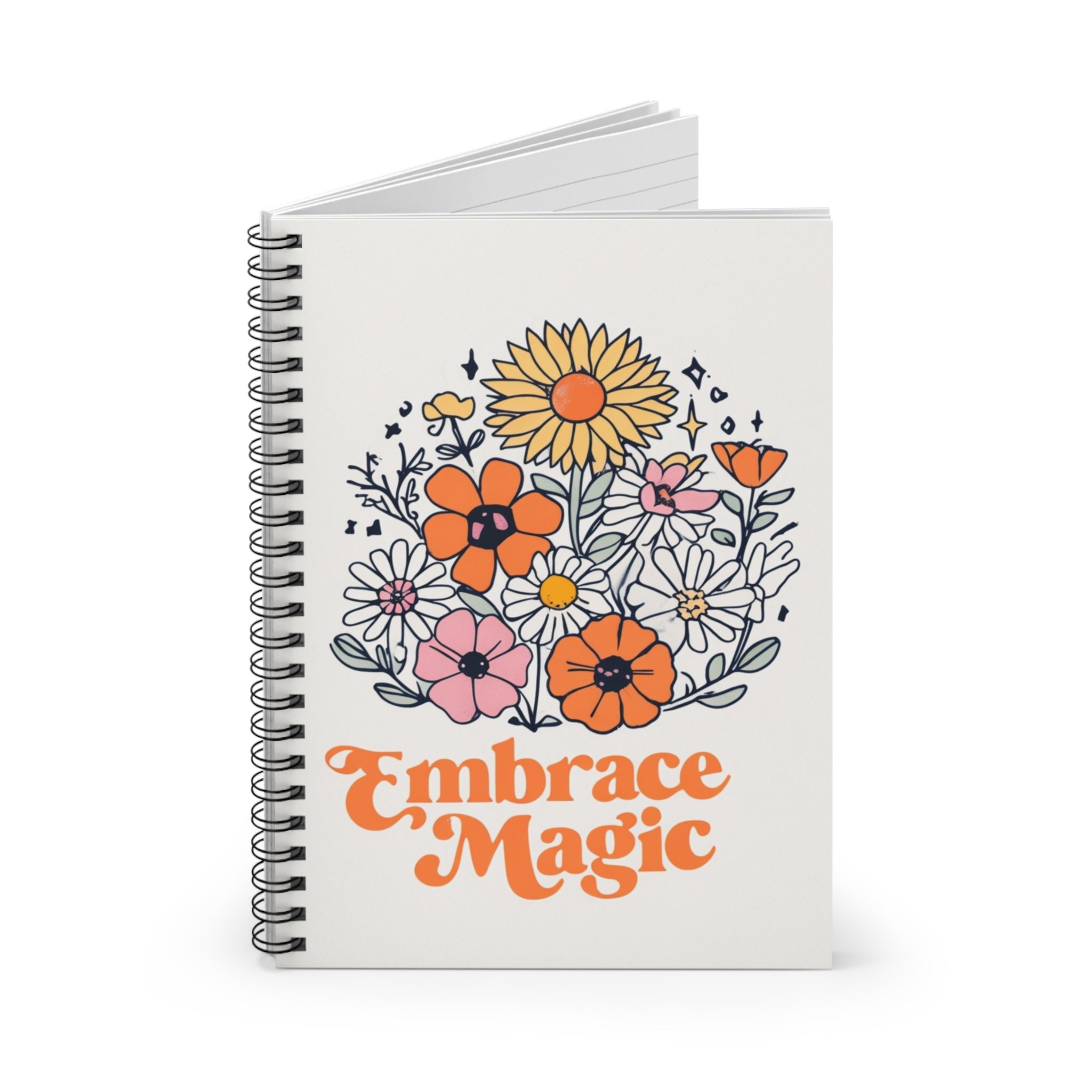 Whimsical Floral Spiral Notebook - "Embrace Magic" | Perfect for Journaling, School, Gifts, and Creative Planning