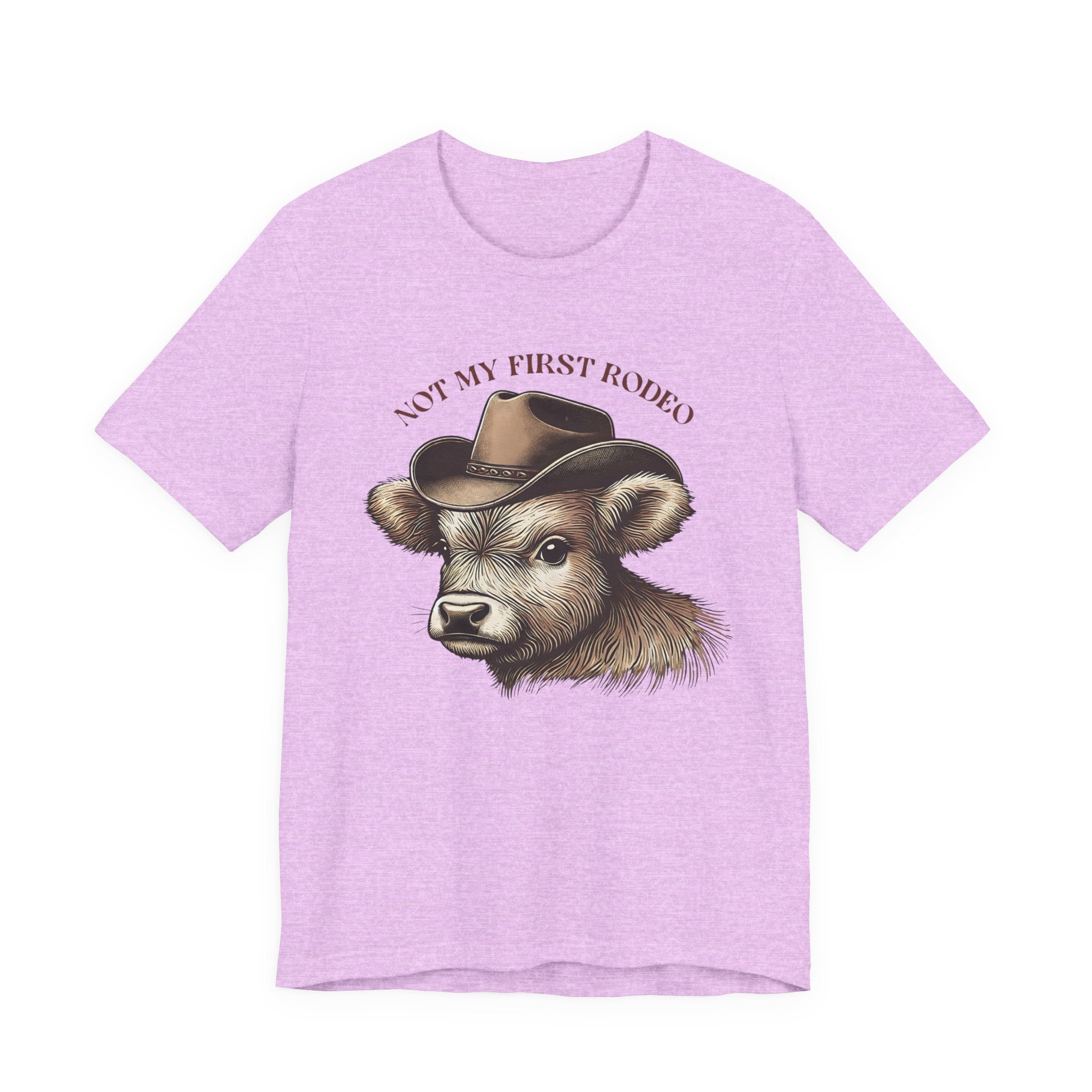 Not My First Rodeo Cow Tee — Western Cow with Cowboy Hat Graphic