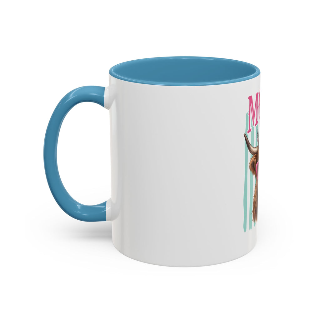 Moody Highland Cow Coffee Mug — Funny Crowned Cow with Bubblegum | Gift for Cow Lovers