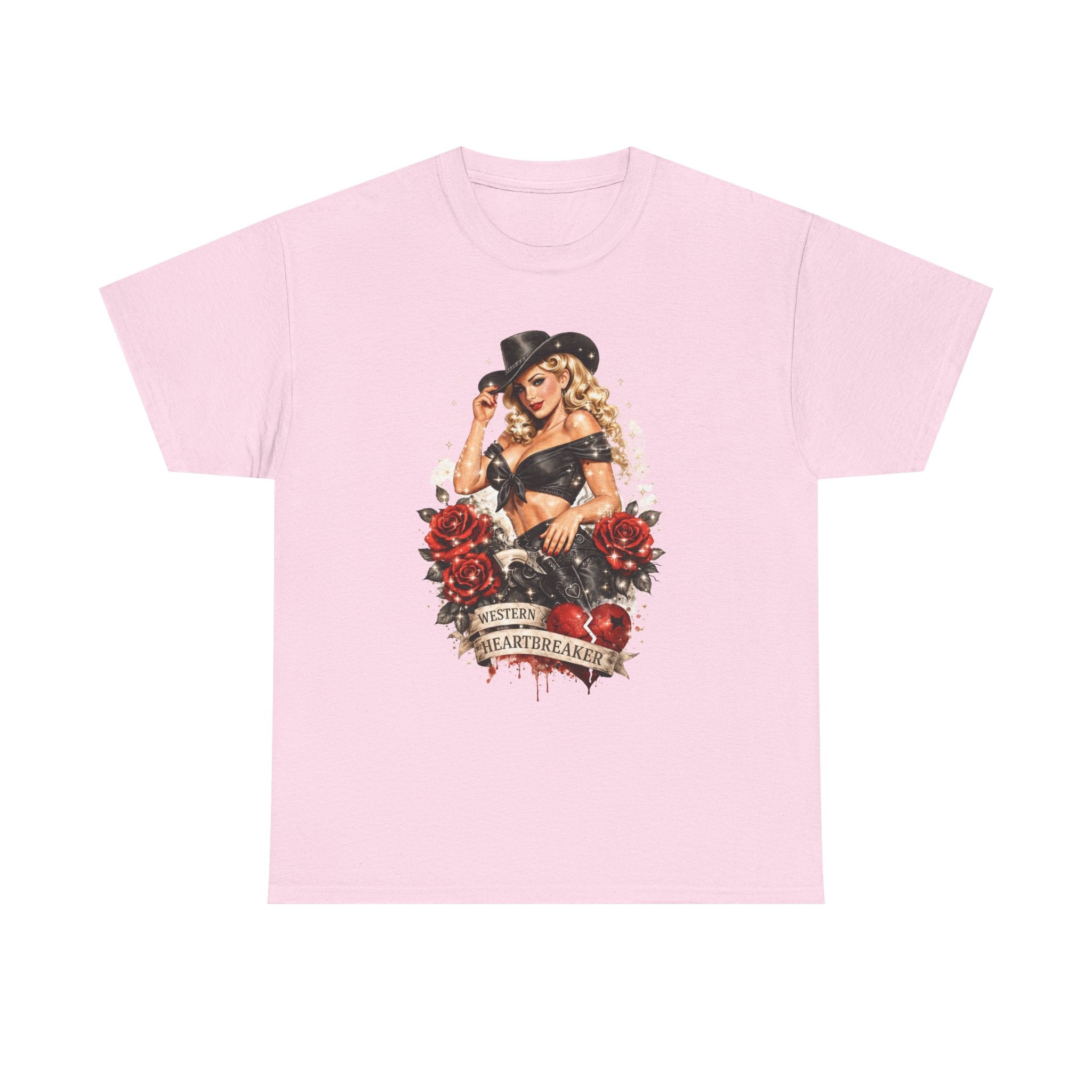 Cowgirl Pinup Heartbreaker T-Shirt — Vintage Valentine Graphic Tee