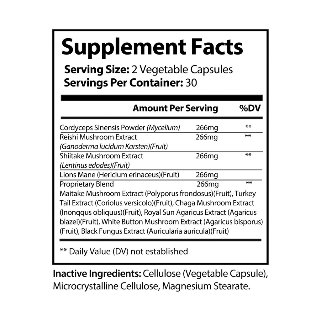 FOCUS 3 -Mushroom Blend Supplement (60 Capsules)