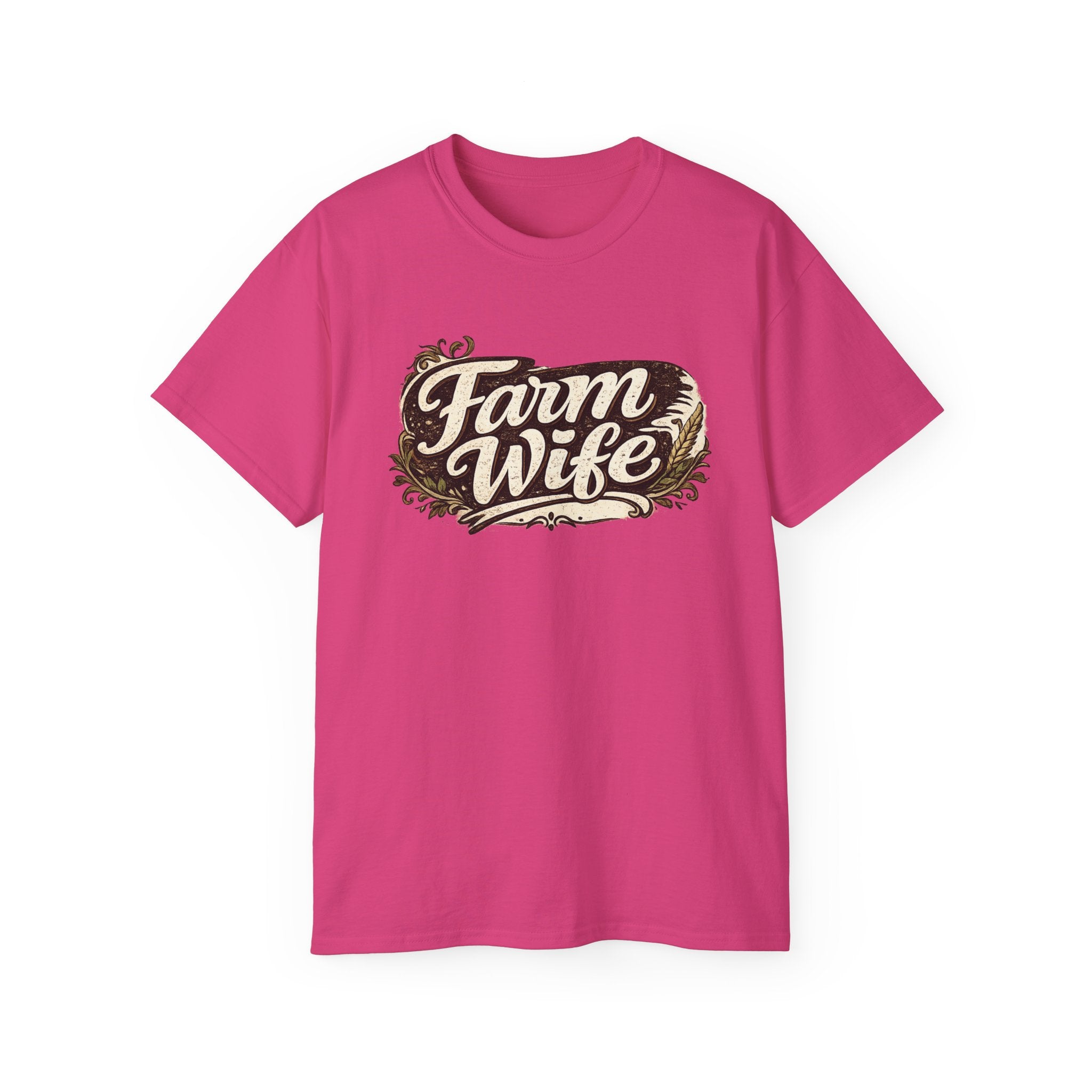 Farm Wife T-Shirt — Rustic Retro Script Tee for Women (Farm Wife)
