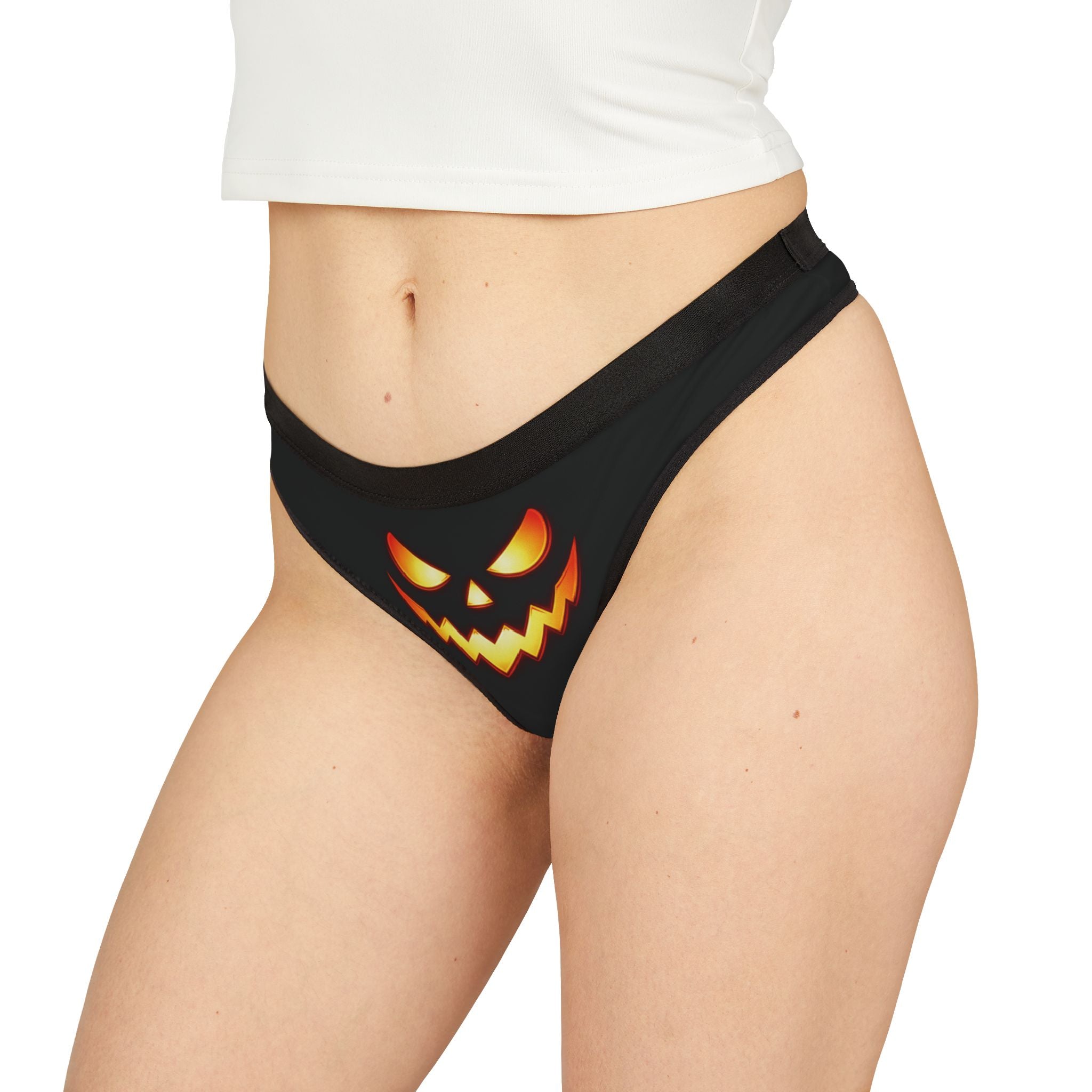 Halloween Jack-O'-Lantern Women's Thong — Spooky Pumpkin Lingerie