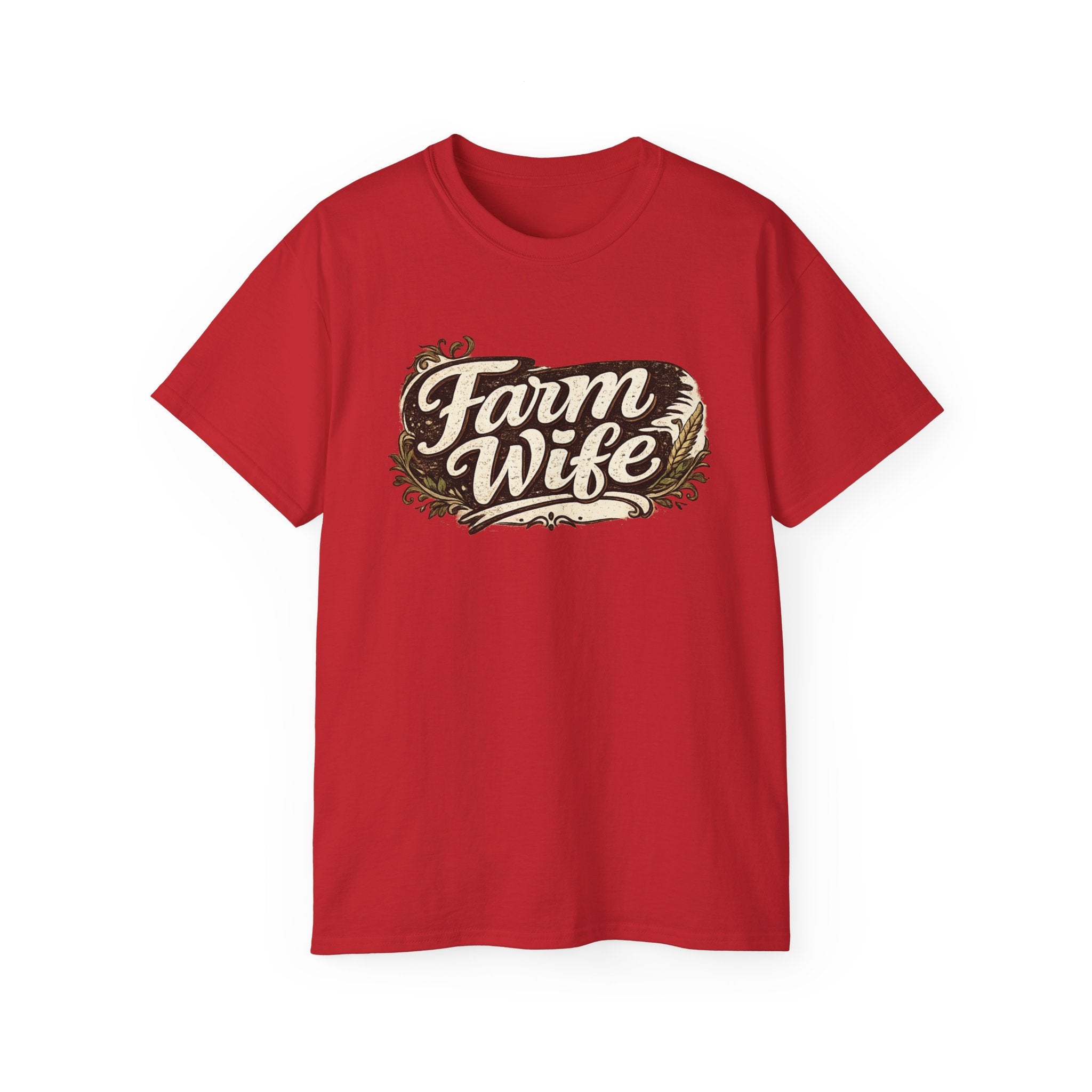 Farm Wife T-Shirt — Rustic Retro Script Tee for Women (Farm Wife)