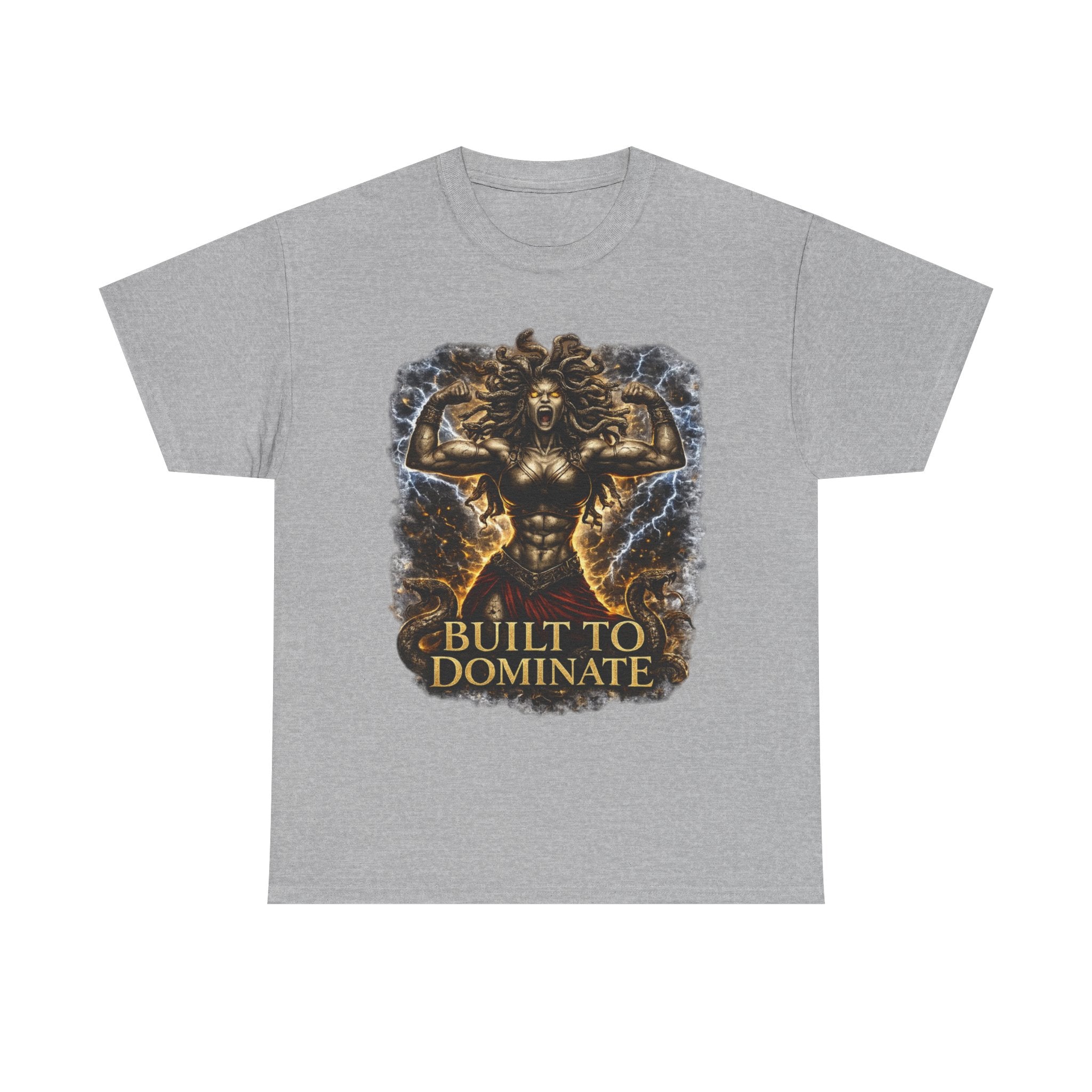 Muscle Medusa "Built to Dominate" Bodybuilding T-Shirt